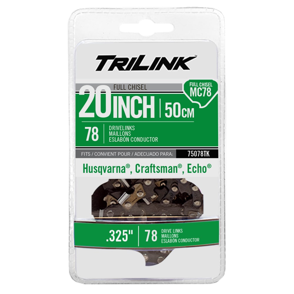 TriLink 75078TK 78 Link Replacement Chainsaw Chain For 20-in , 0.05-in Gauge , 0.325-in Pitch