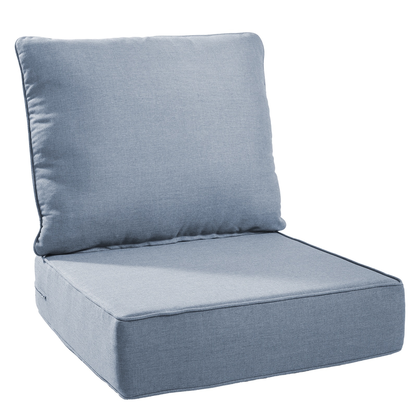 Pocassy PJZBDJH006-4 24-in x 22-in 2 -Piece BabyBlue Patio chair cushion
