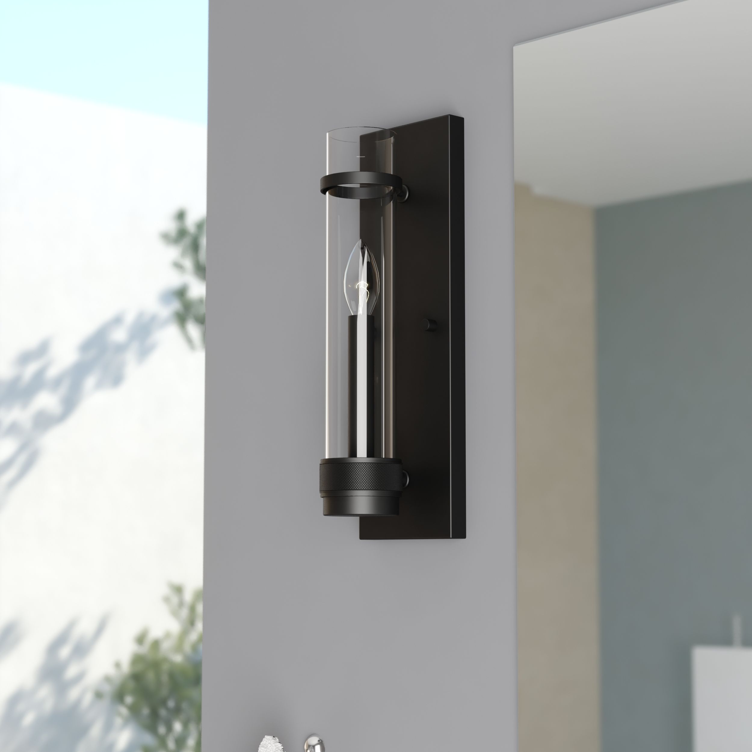 Cascadia W0427 Bari 4.25-in W 1 -Light Matte Black Wall Sconce