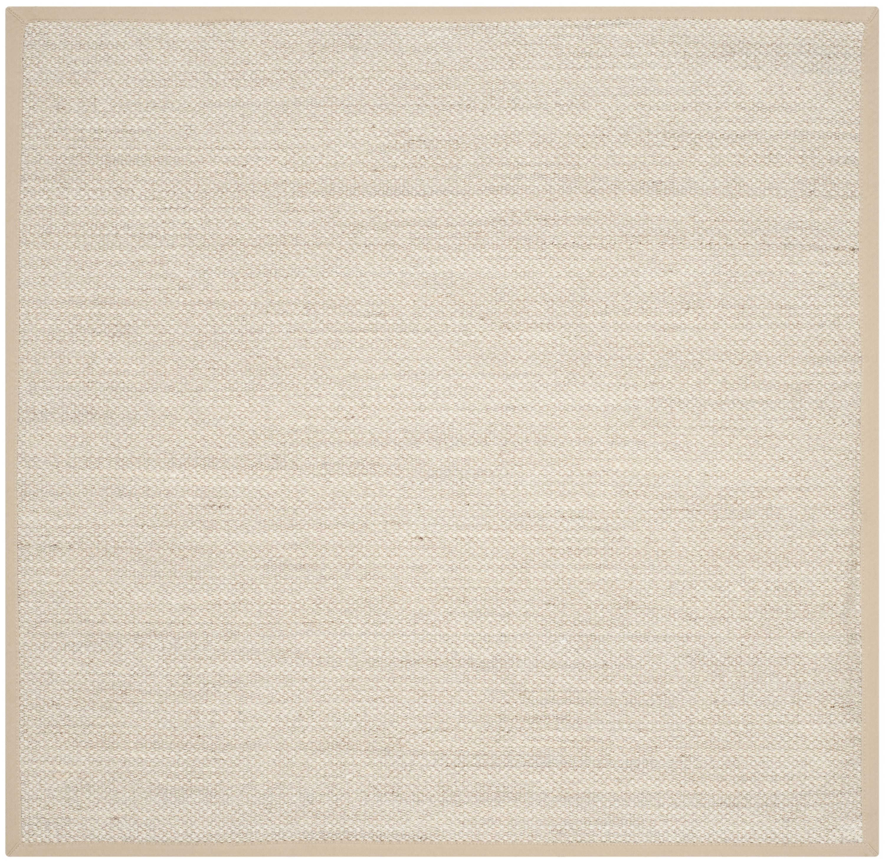 Safavieh NF143B-9SQ Natural Fiber Pines 9 x 9 (ft) Loomed Sisal Marble/Linen Square Indoor Solid Coastal Area rug