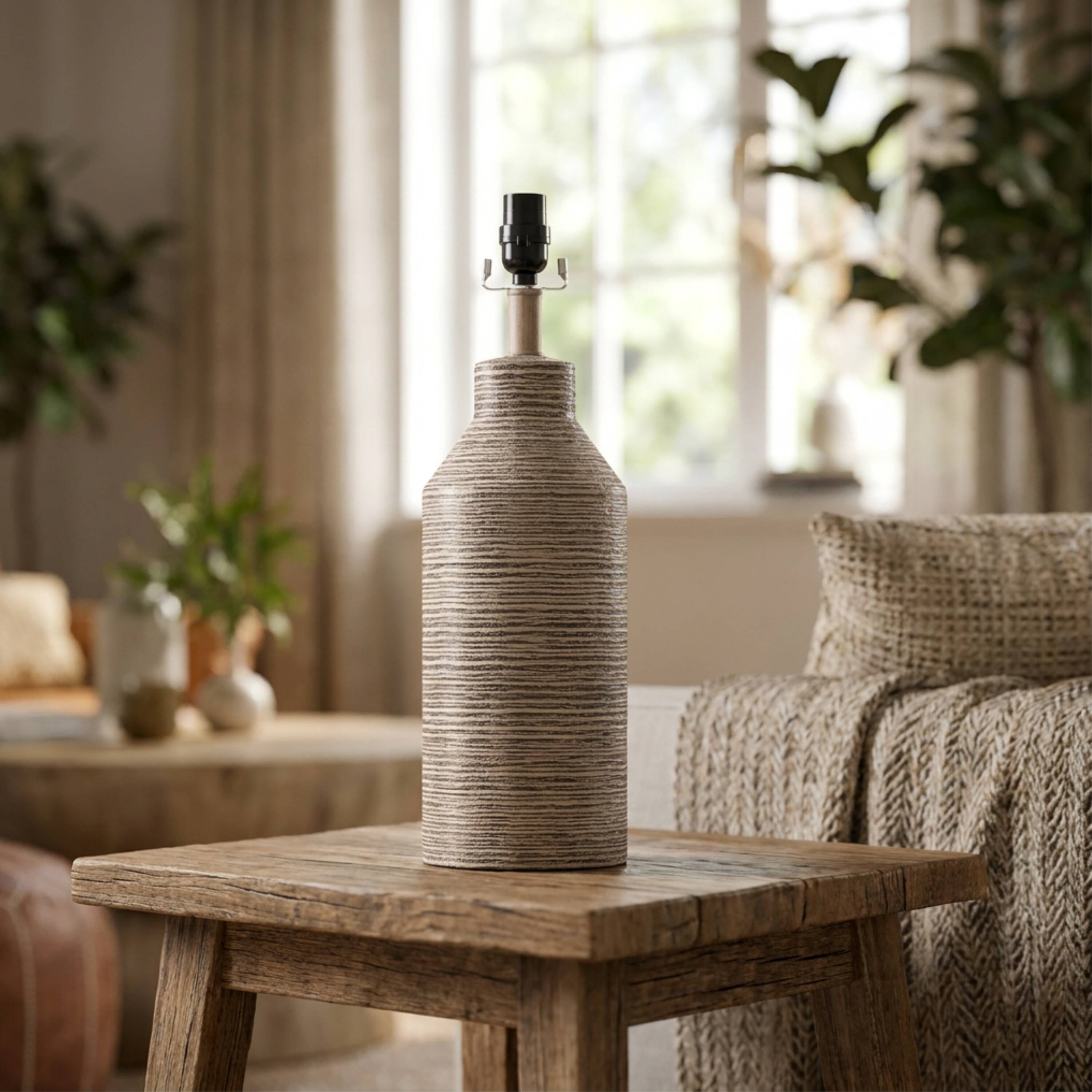 allen + roth 20-in Multiple Colors Plug-in 3-way Resin Lamp Base