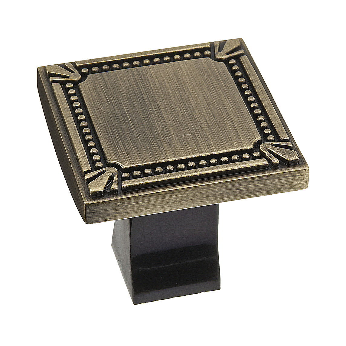 Richelieu BP78035AE Brossard 1-3/8-in Antique English Square Traditional Cabinet Knob