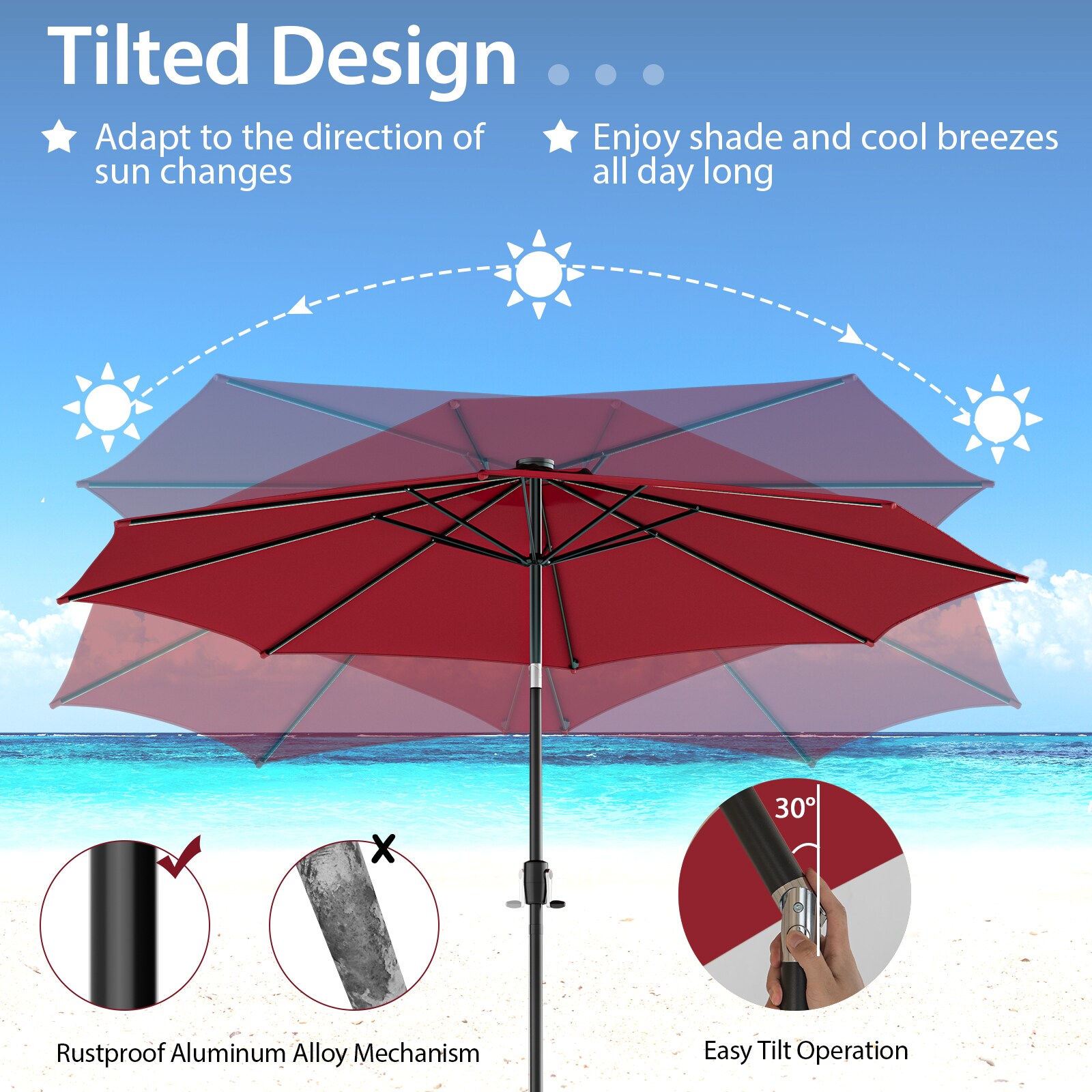 Costway NP10823WN Umbrellas-2 - View #3