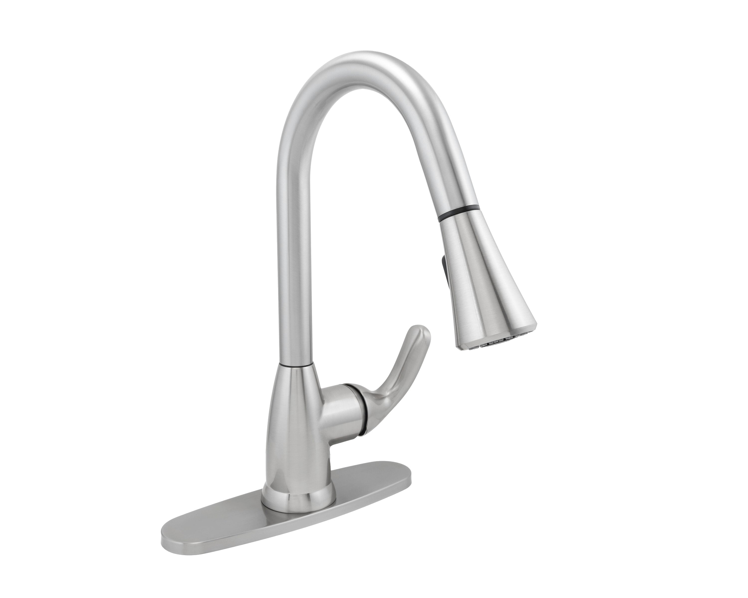 Niagara Conservation N-SLPD-KF15-BN-US Earth Luxe Brushed Nickel Single Handle Deck-mount Pull-down Kitchen Faucet (Includes Deck Plate)