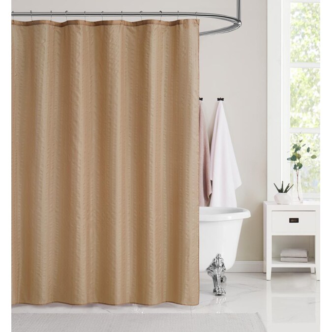 Polyester Taupe Solid Shower Curtain, Brown And Gray Shower Curtain