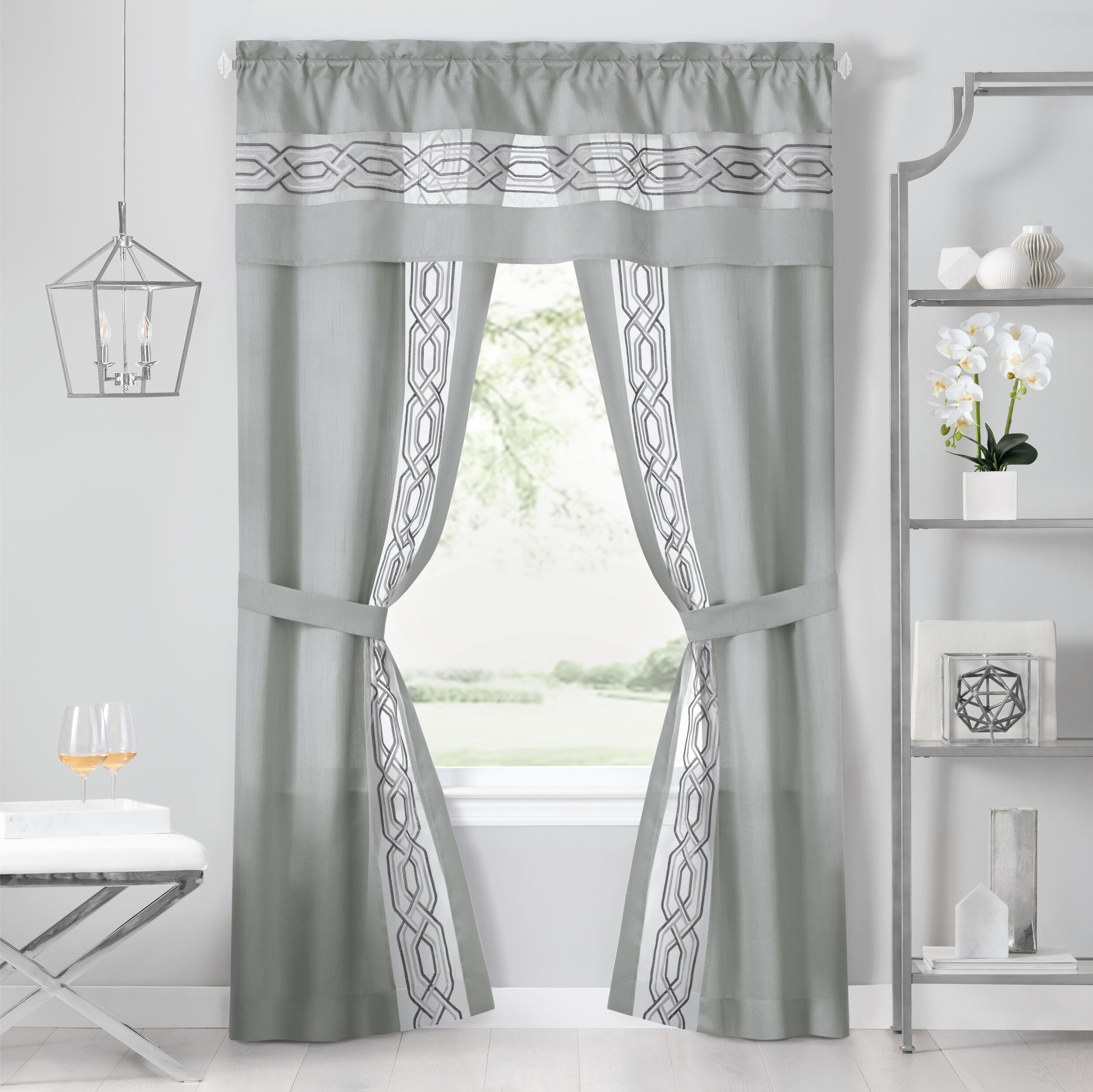 Achim 84-in Silver Light Filtering Rod Pocket Curtain Panel Pair 