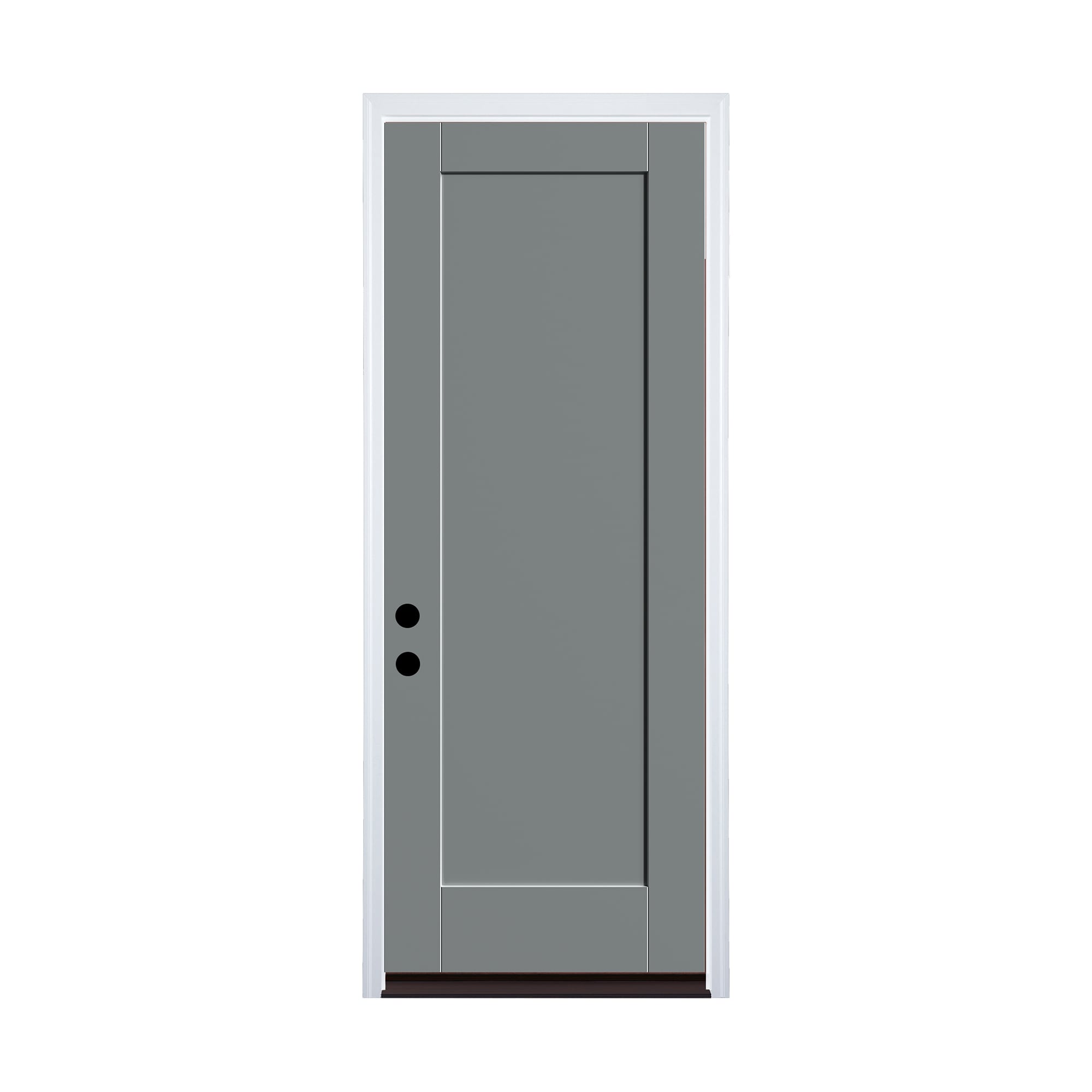 Therma-Tru 36-in x 96-in Fiberglass No Glass Right-hand and Left-hand Inswing Painted Prehung Front Door with Brickmould Insulating Core