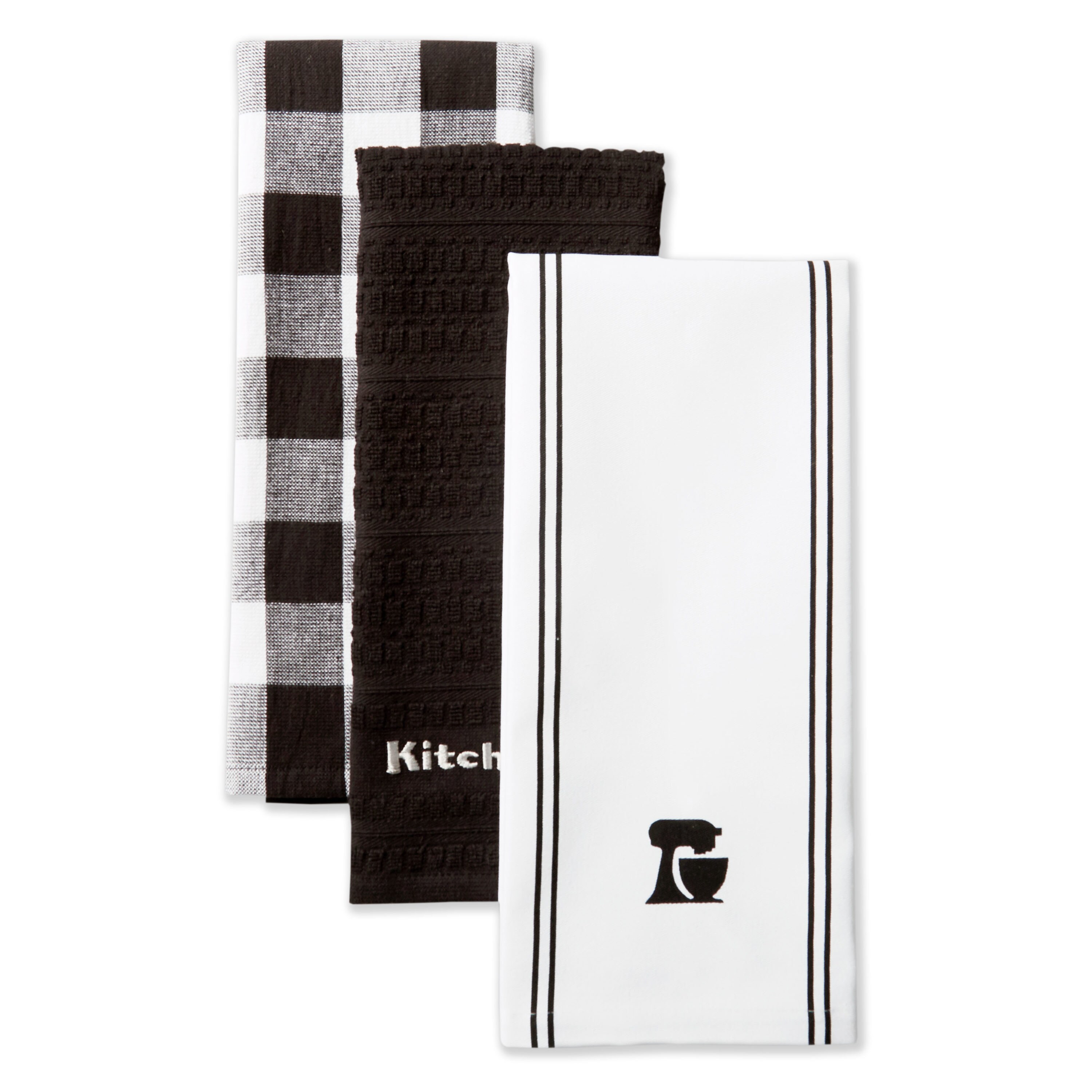 KitchenAid 3-Pack Cotton Plaid Any Occasion Kitchen Towel Set in