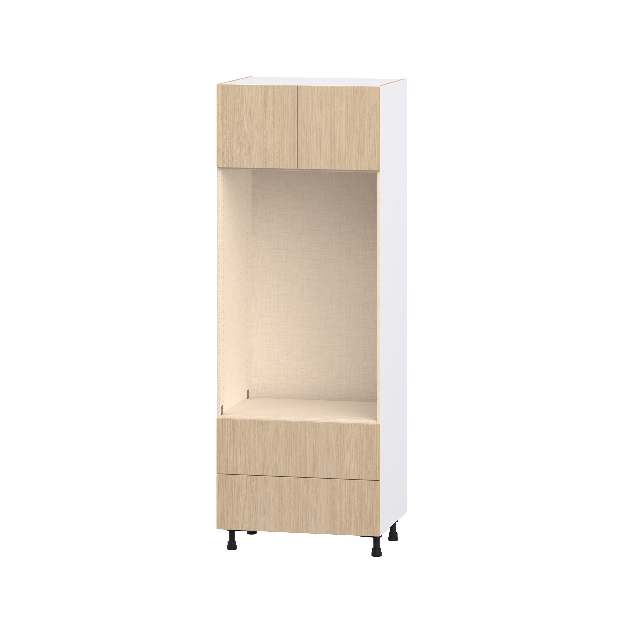 Hugo&Borg Winston 30-in W x 84.5-in H x 24.5-in D Mojavi Oak Laminate Microwave Base Fully Assembled Cabinet Flat Panel Slab