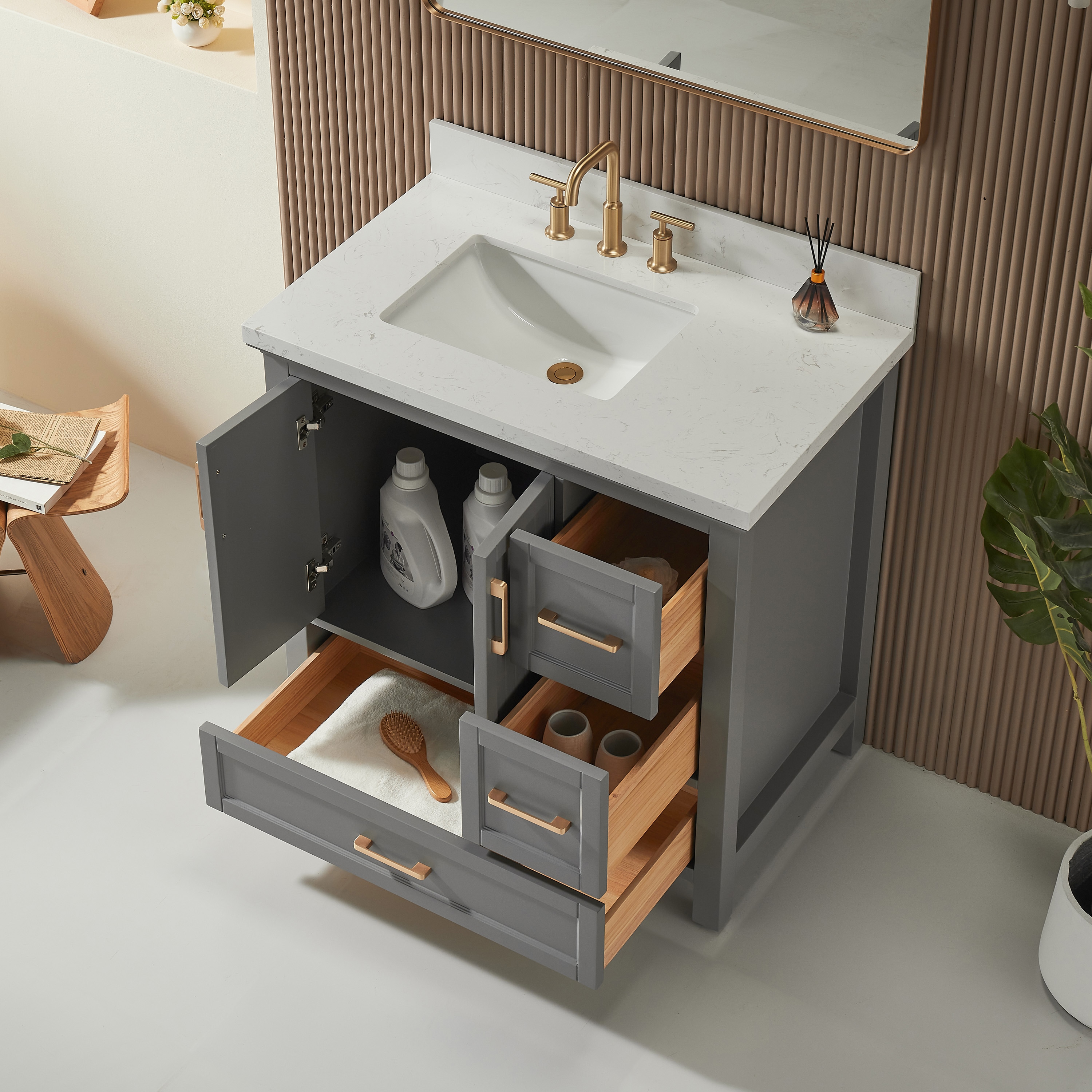 WELLFOR WA-8848-DH Bath-Vanity-Combo - View #7