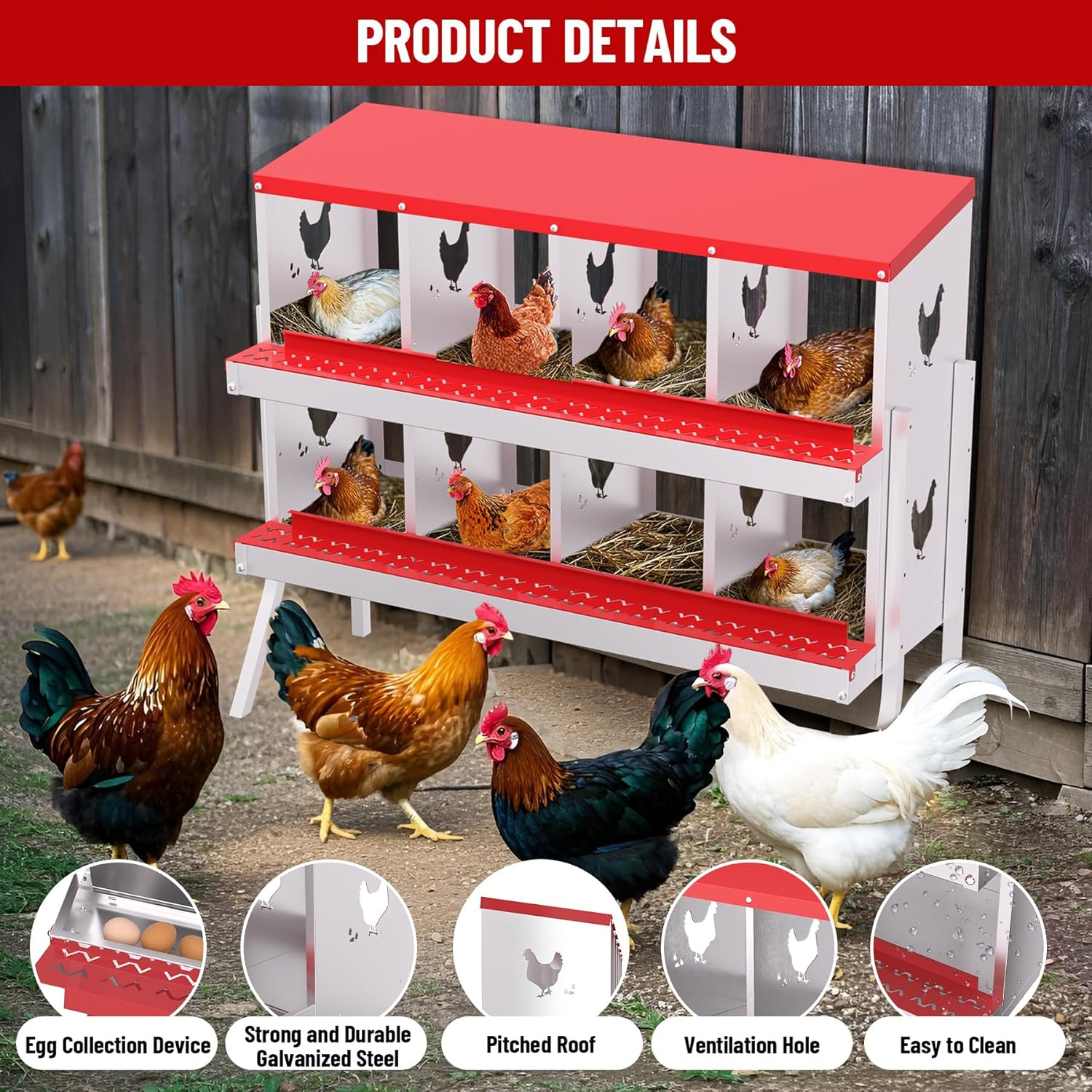 Qeetex WLS-PHO-348SBXYK Chicken-Coops-Rabbit-Hutches - View #8