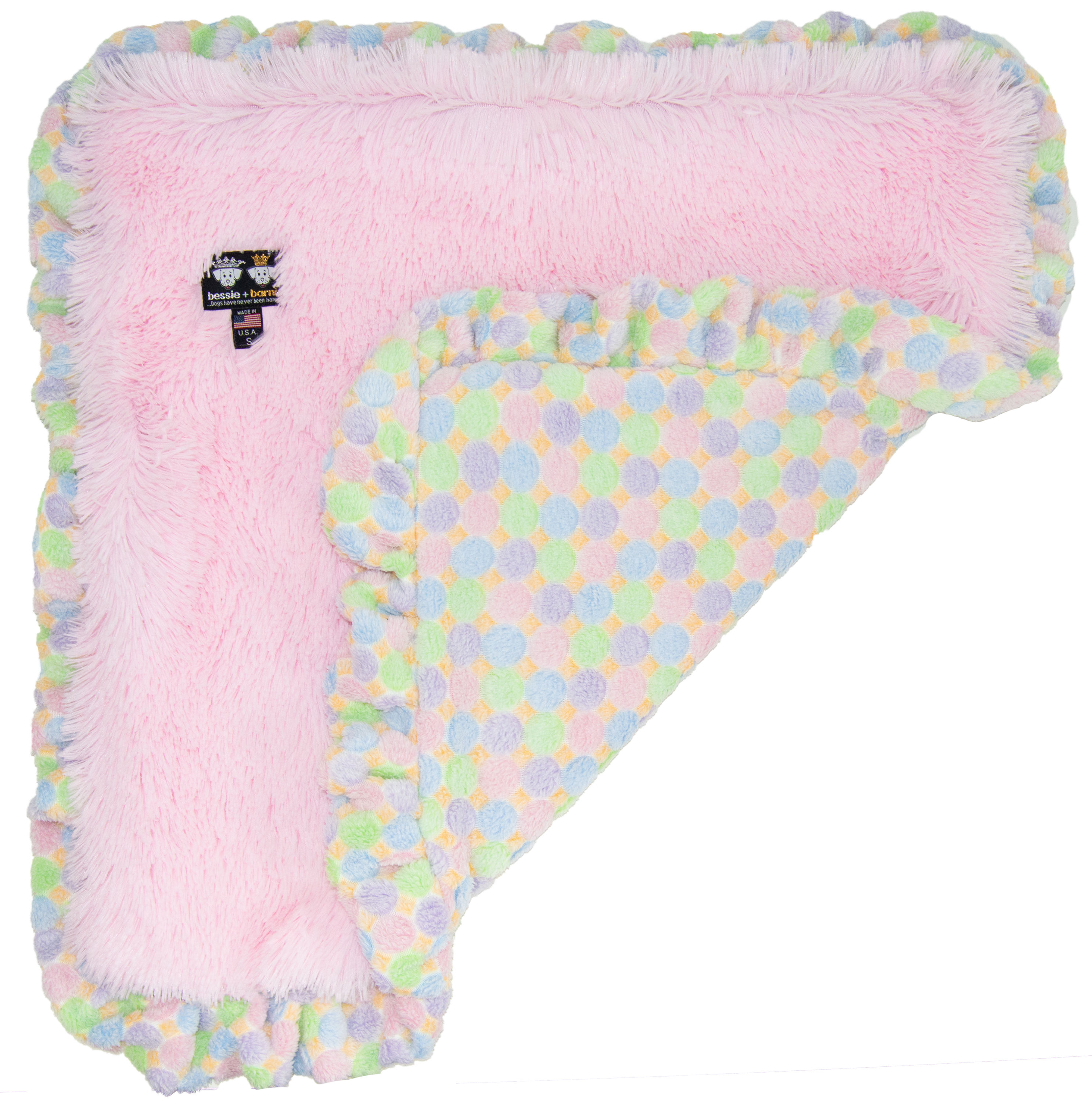 Bessie and Barnie BLNKT- IC- BBGM-MD Rectangular Pink Polyester Pillow Dog/Cat Bed ( Medium )