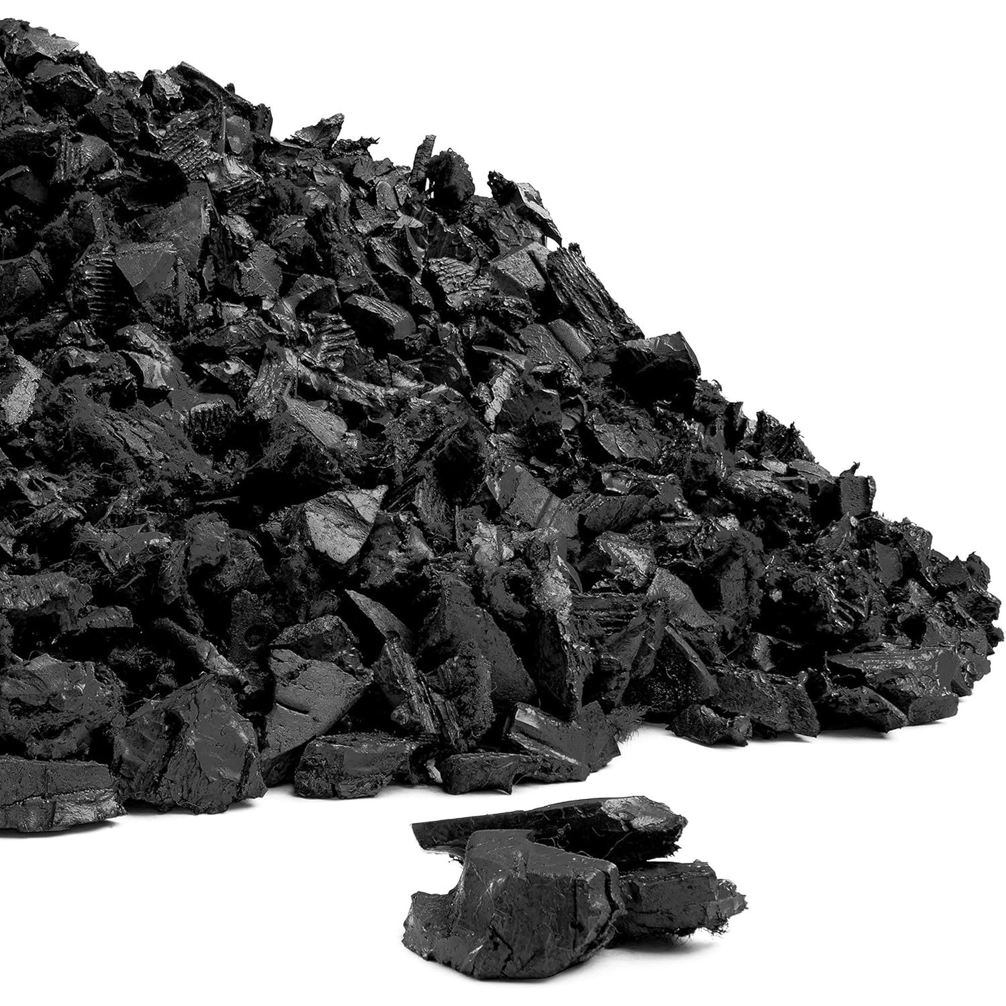 Wudkey 1.55cu ft 40lb Black Rubber Mulch Nuggets Irregular Shape Protective Flooring