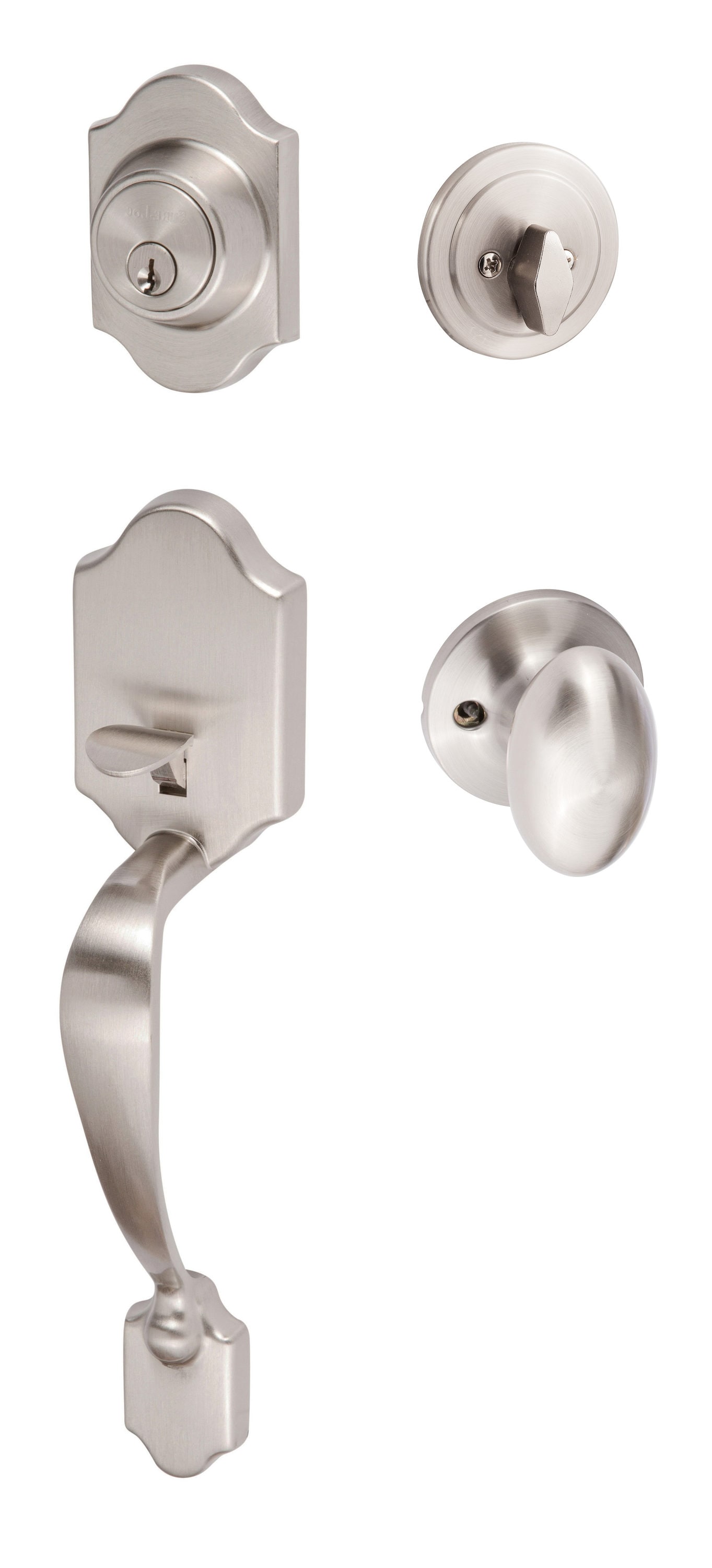 Sure-Loc Hardware Sure-Loc Door Hardware Alder Satin Nickel  Interior/Exterior Keyed Entry Door Handle in the Door Handles department at