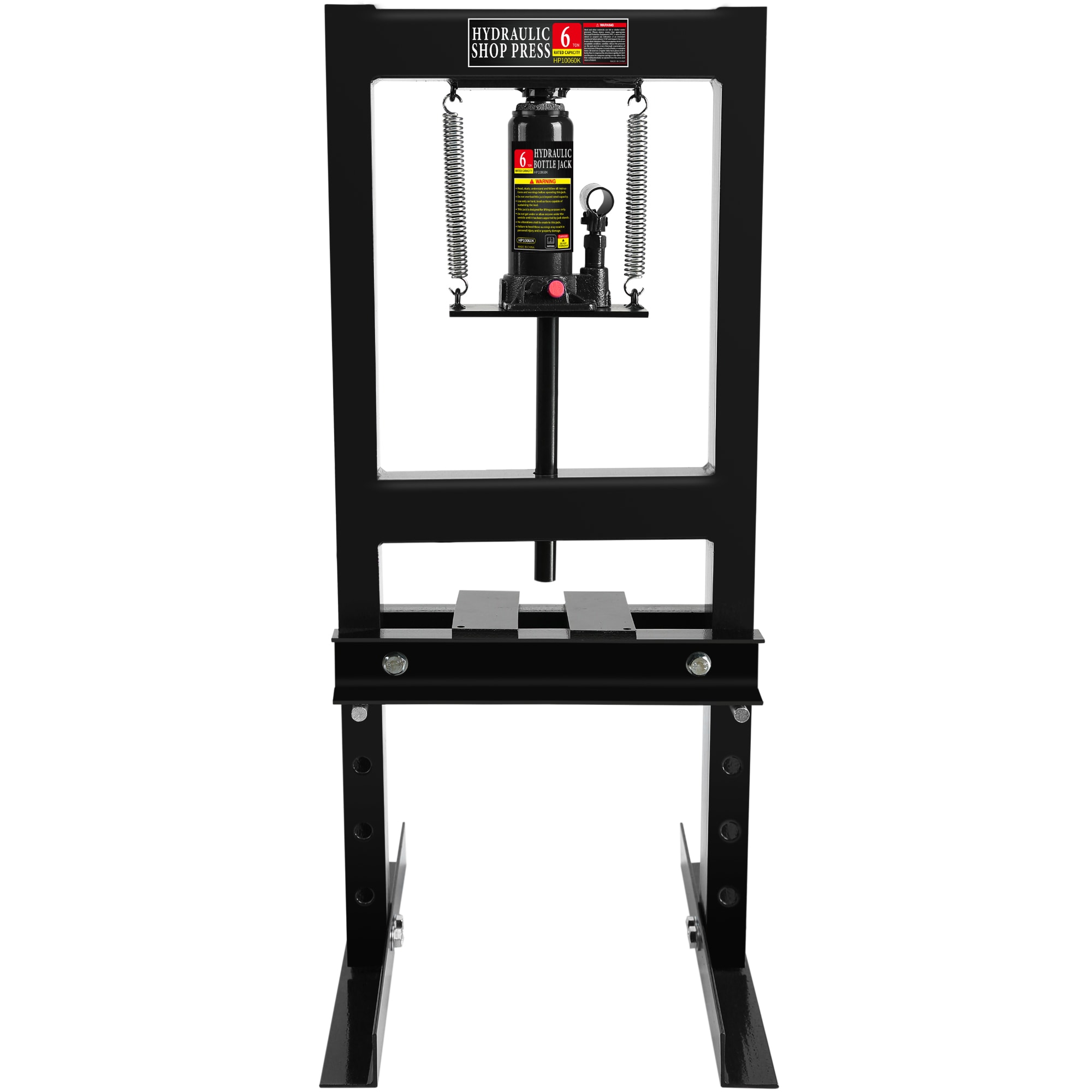 Kahomvis YS-QP214-463 Hydraulic 6 Ton H-frame Garage Floor Adjustable Shop Press with Plates, 6t, Black