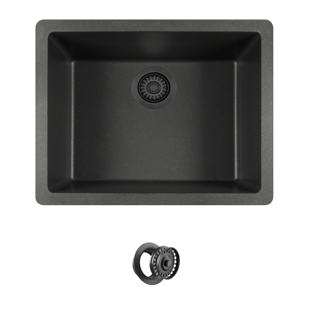 MR Direct Dual Mount 21 63 In X 16 88 In Black Composite Single Bowl   10839685 