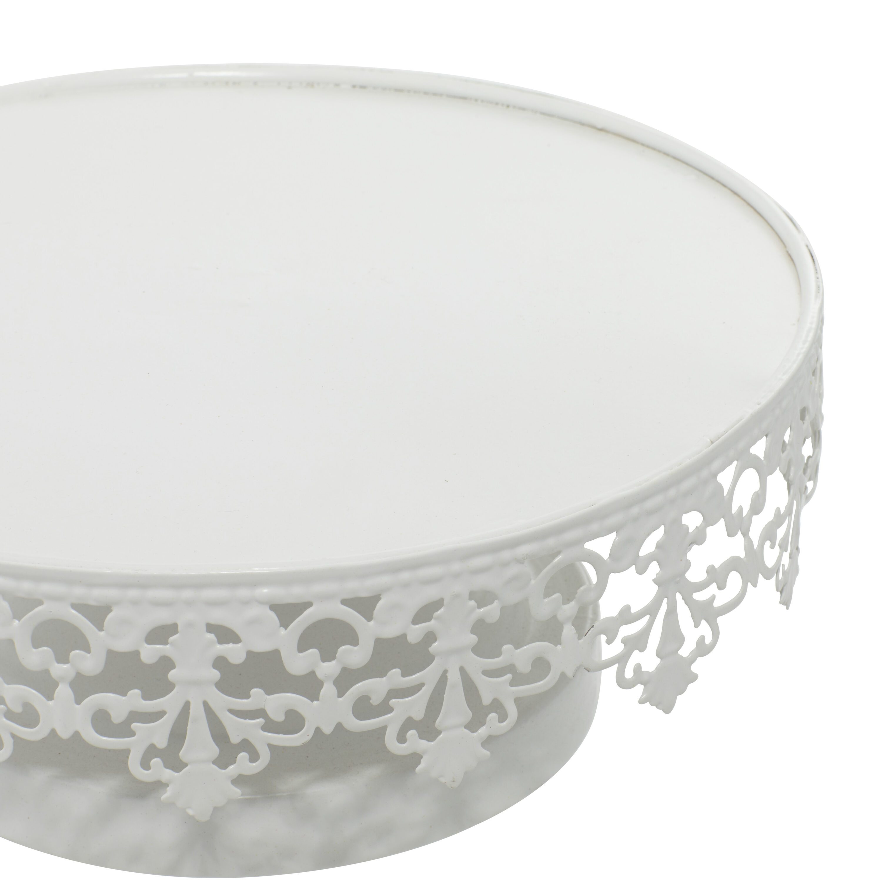 White Metal Pedestal Cake Stand Set of Three