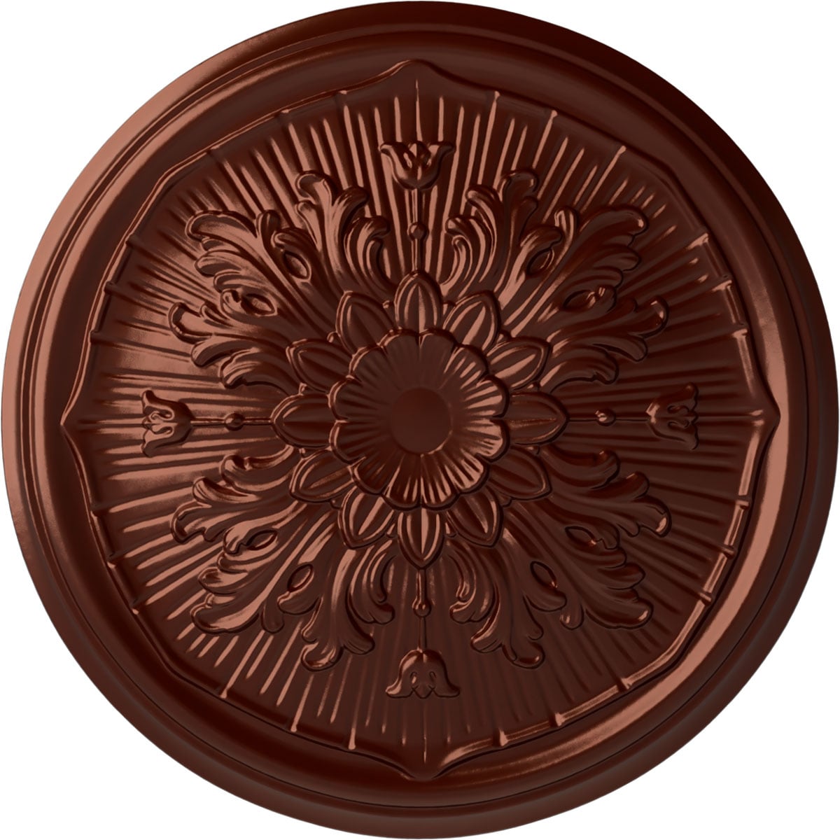 Ekena Millwork CM16LUACS Luton 15.75-in W x 15.75-in L Painted Antique Copper Polyurethane Whole Ceiling Medallion