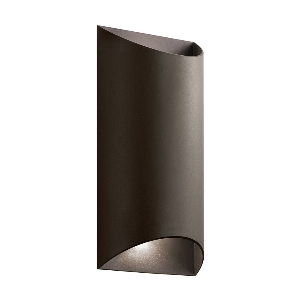 Kichler 49279AZTLED Wesley 14-in H Bronze Hardwired Integrated LED Outdoor Wall Light
