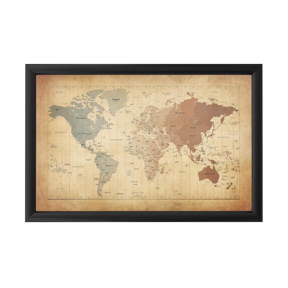 Trademark Fine Art Framed 16-in H x 24-in W Maps Print on Canvas at ...