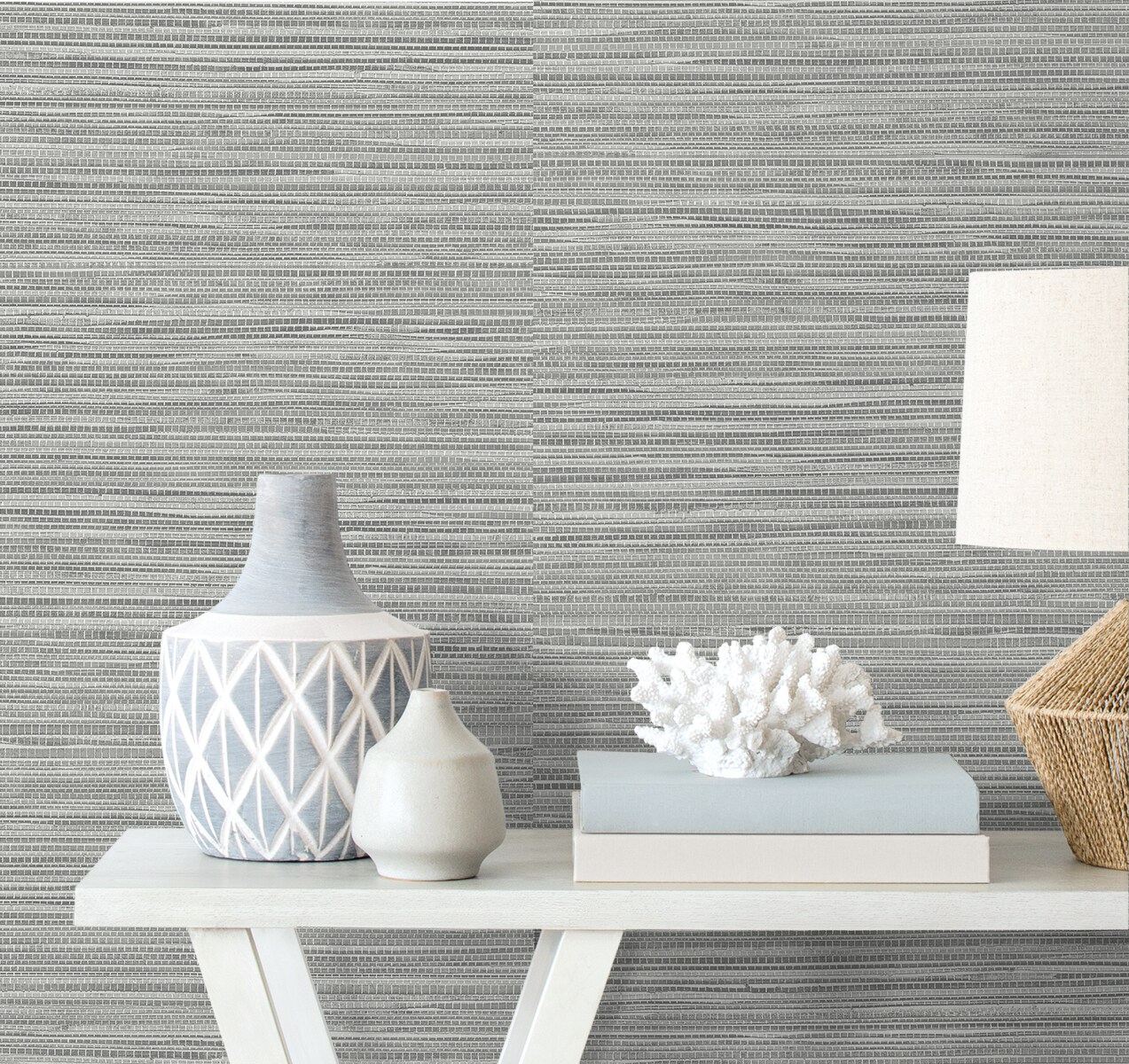 NextWall Luxe Haven 40.5-sq ft Harbor Mist Vinyl Grasscloth Self ...