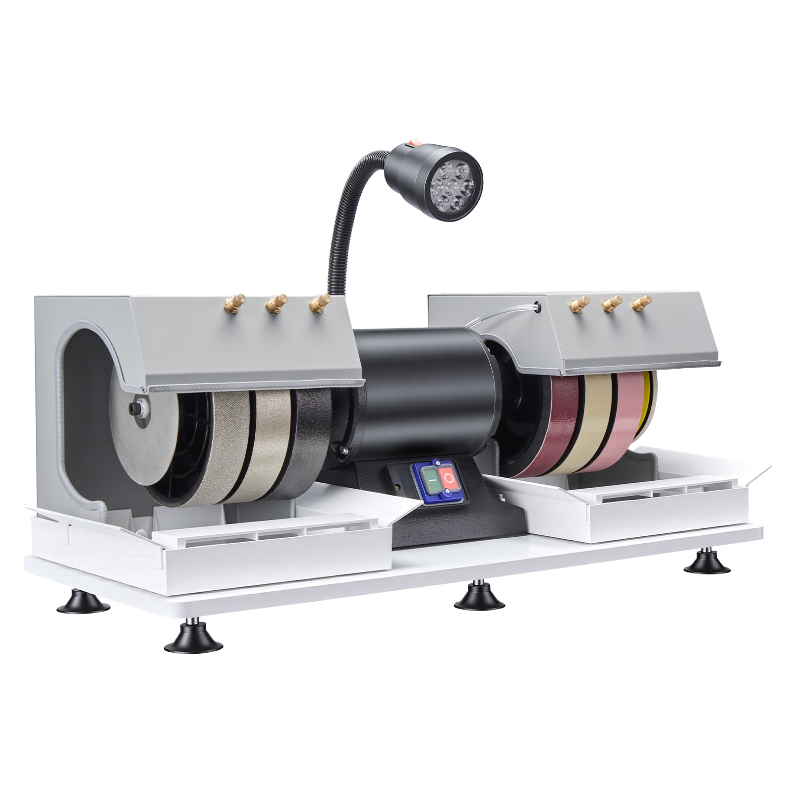 VEVOR Cabbing Machine 8in 3/4 HP 1800 RPM Efficient Lapidary Rock Grinder Polisher With Diamond and Resin Wheels LED Lamp Water System Lapidary Equipment for Gemstone Grinding Stone Polishing #SCLSPGJ8INCH15829V1