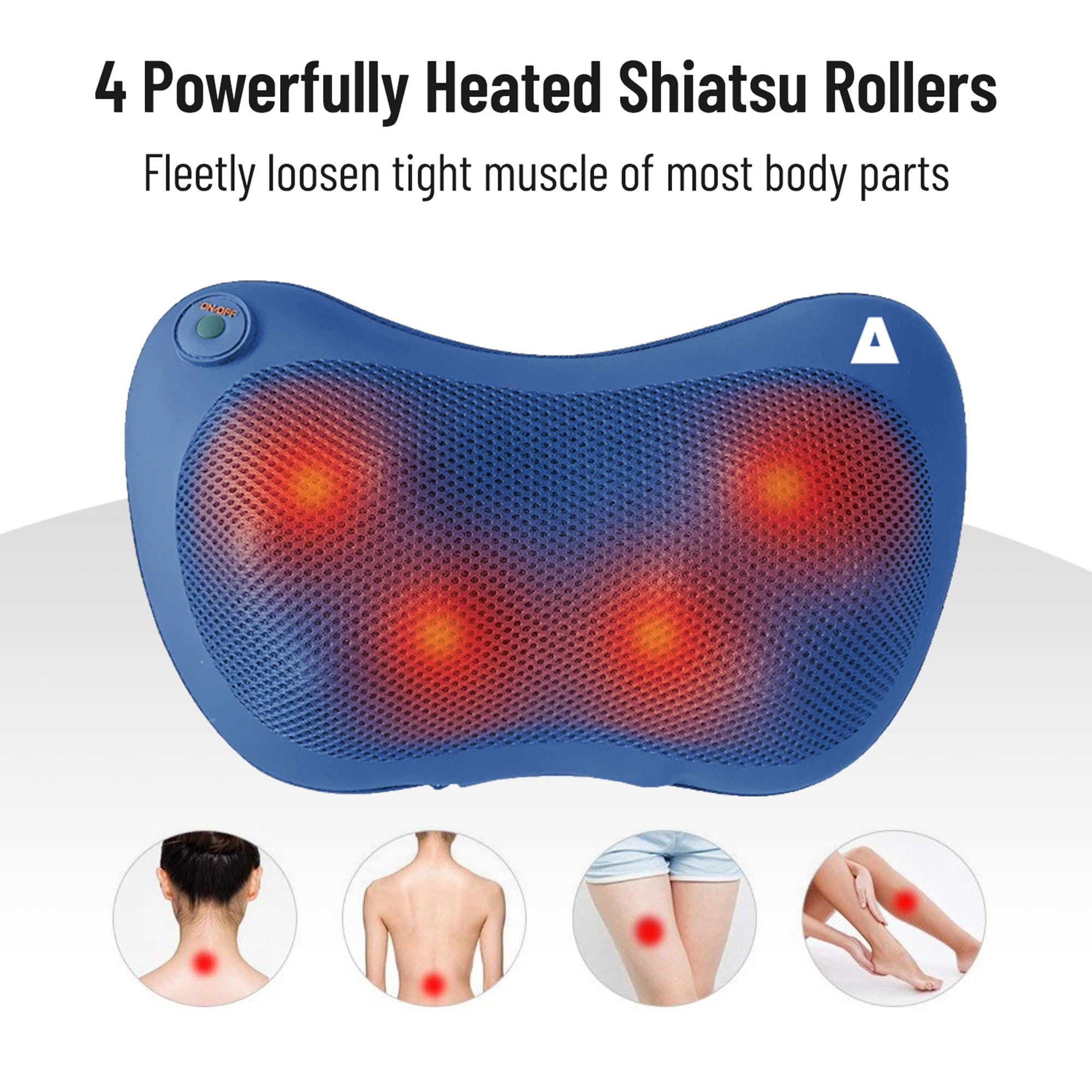 LiBa Cordless Shiatsu Neck Shoulder Back Massager Belt with Heat -  Rechargeable Use Unplugged, Portable Full Body