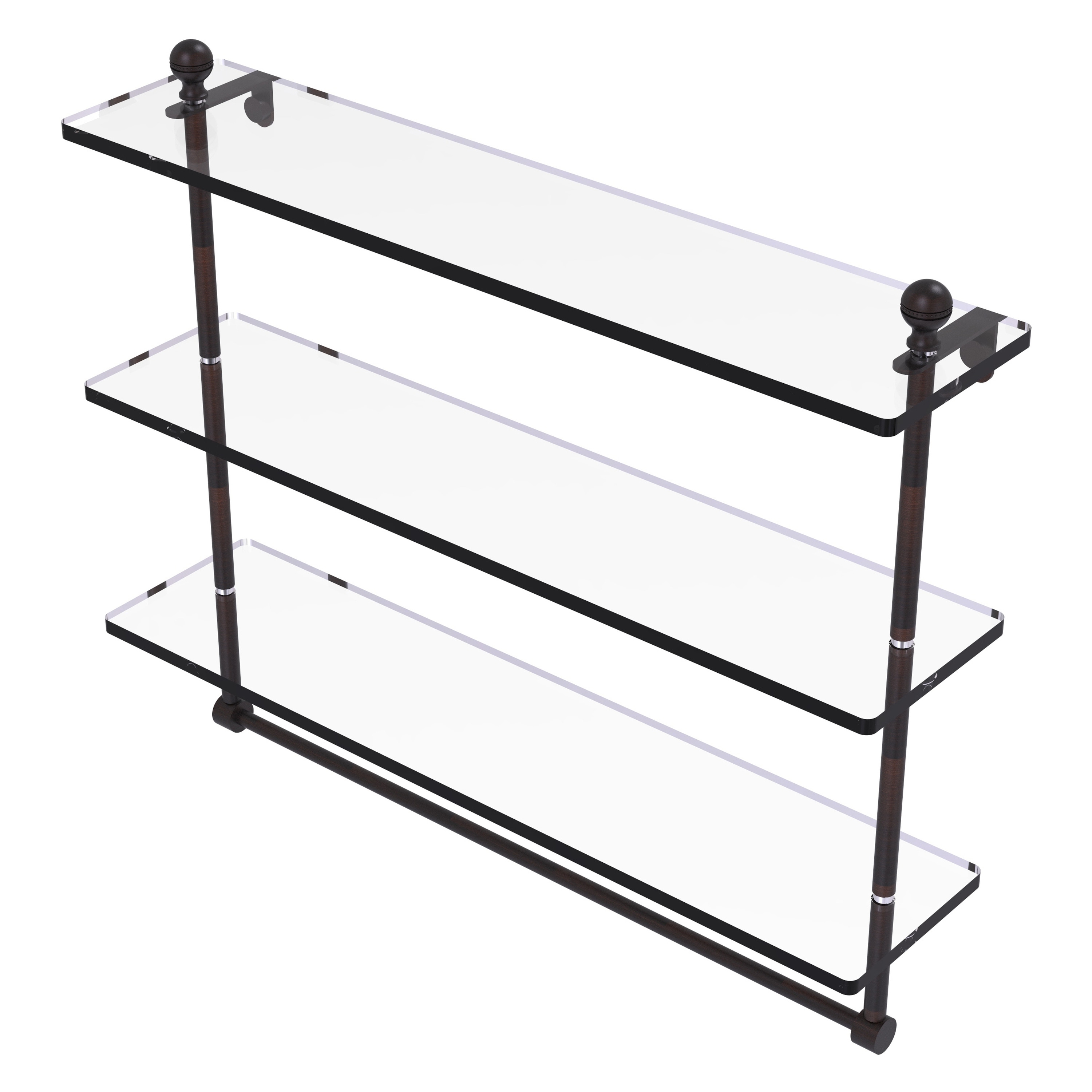 Allied Brass MA-5/22TB-VB Mambo Venetian Bronze 3 -Tier Wall mount Bathroom Shelf ( 22-in x 18-in x 5-in )