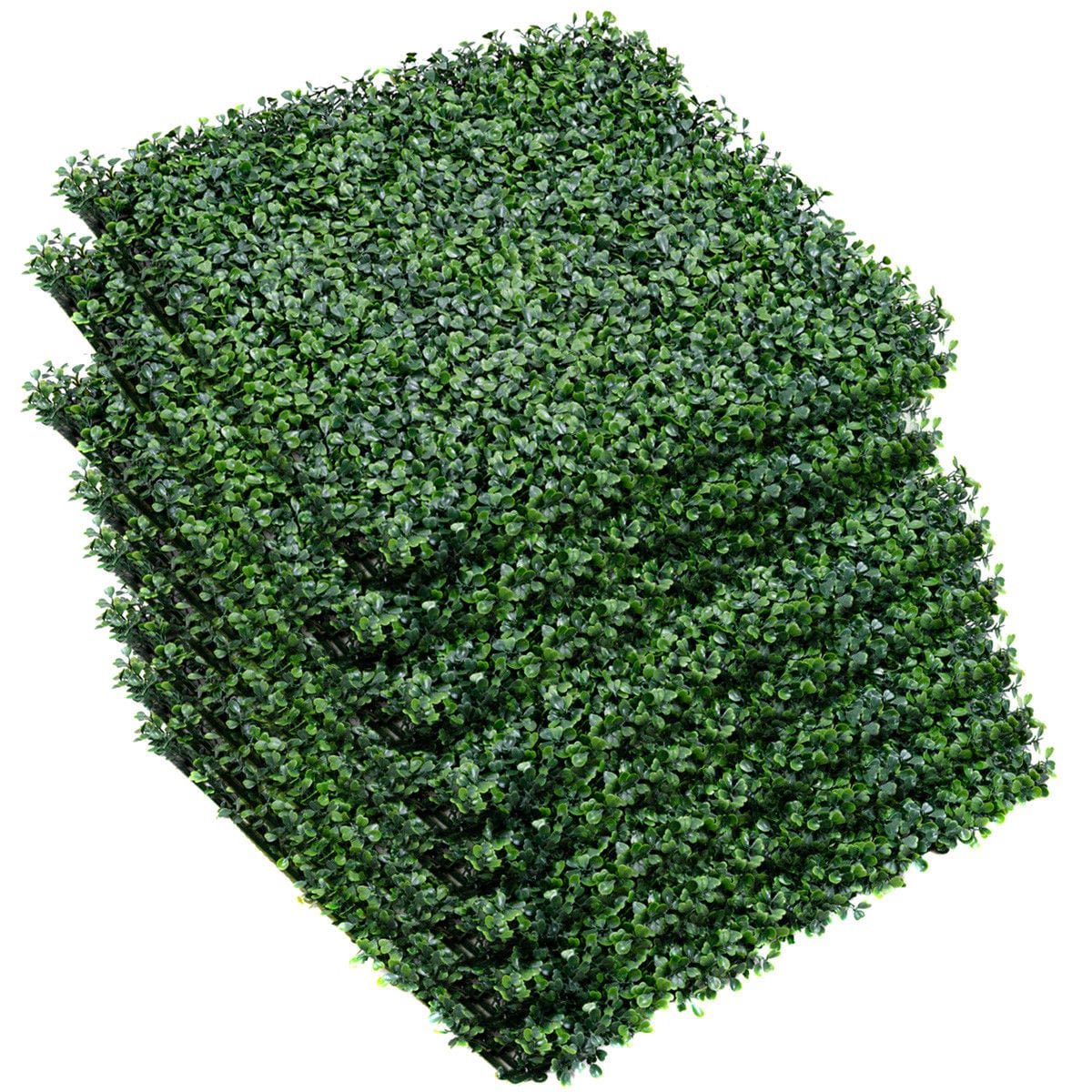 Slickblue 12 PC- Green Artificial Hedge Panel PE Mesh Backing Outdoor Indoor Privacy Screen Patio Balcony Garden- 20 inch L x 20 inch W