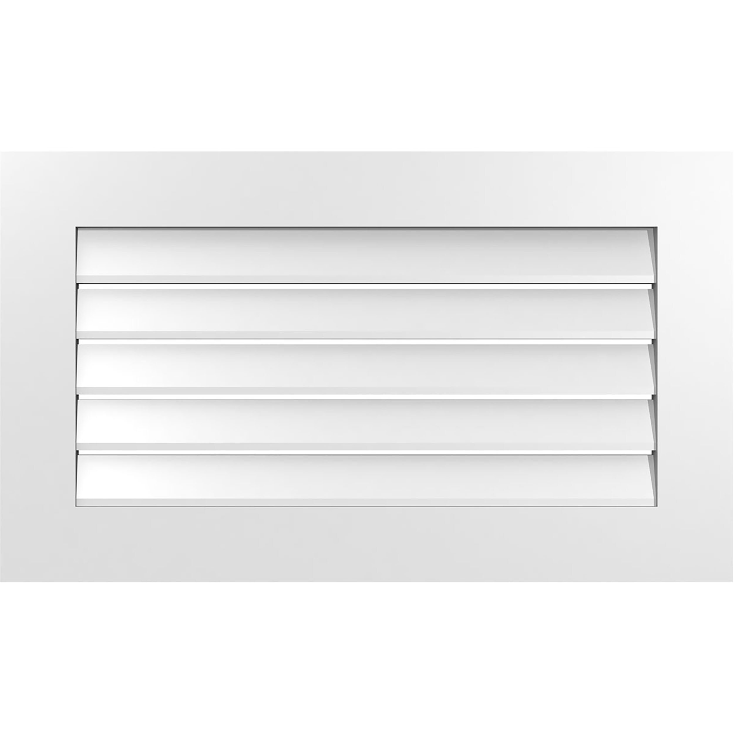 Ekena Millwork GVPVE34X2001SF 34-Inches x 20-Inches Off-white Rectangle PVC Gable Louver Vent