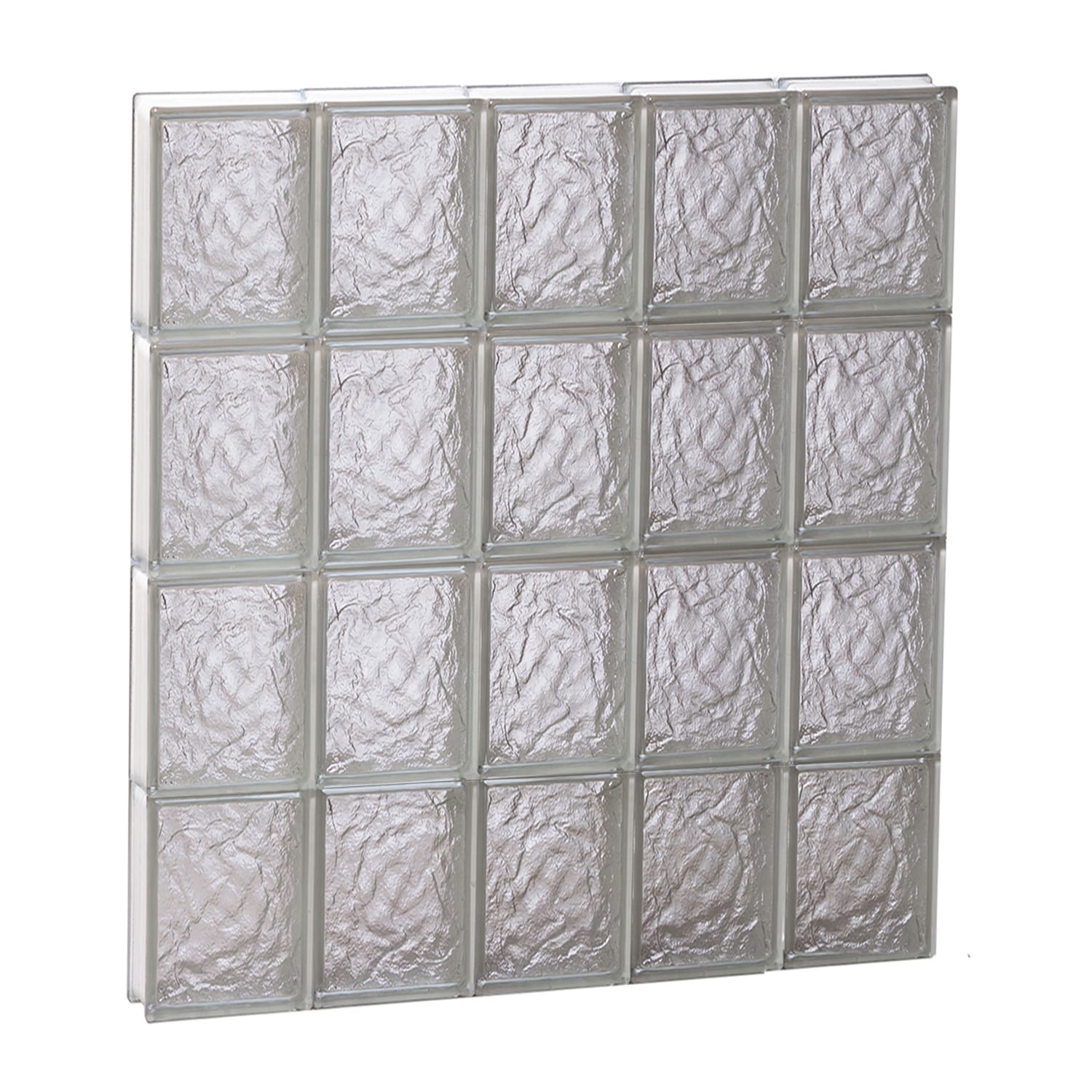 REDI2SET Ice Glass 28.75-in X 31-in Frameless Replacement Glass Block ...