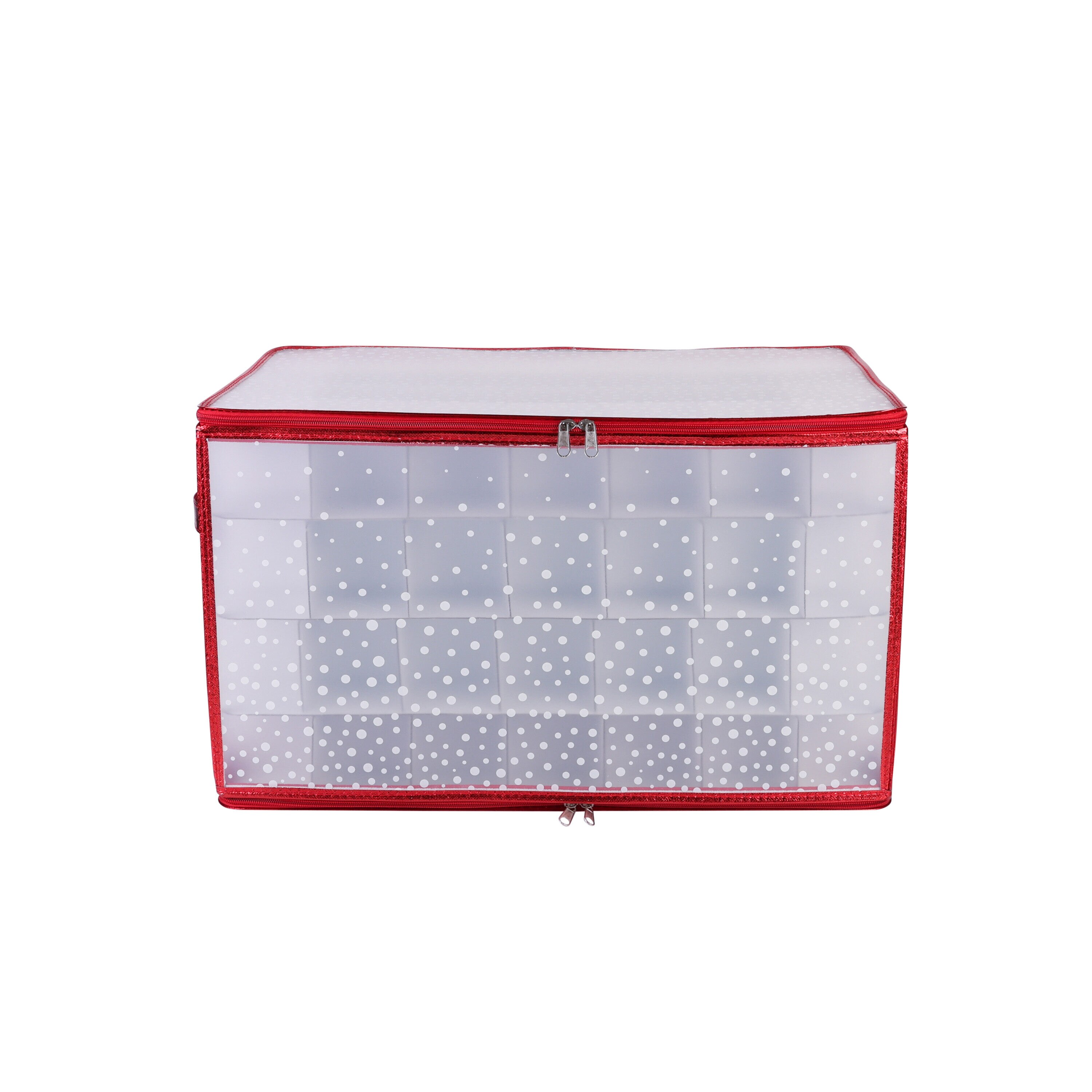 Simplify 64 Count Stackable Christmas Ornament Storage Box - Red