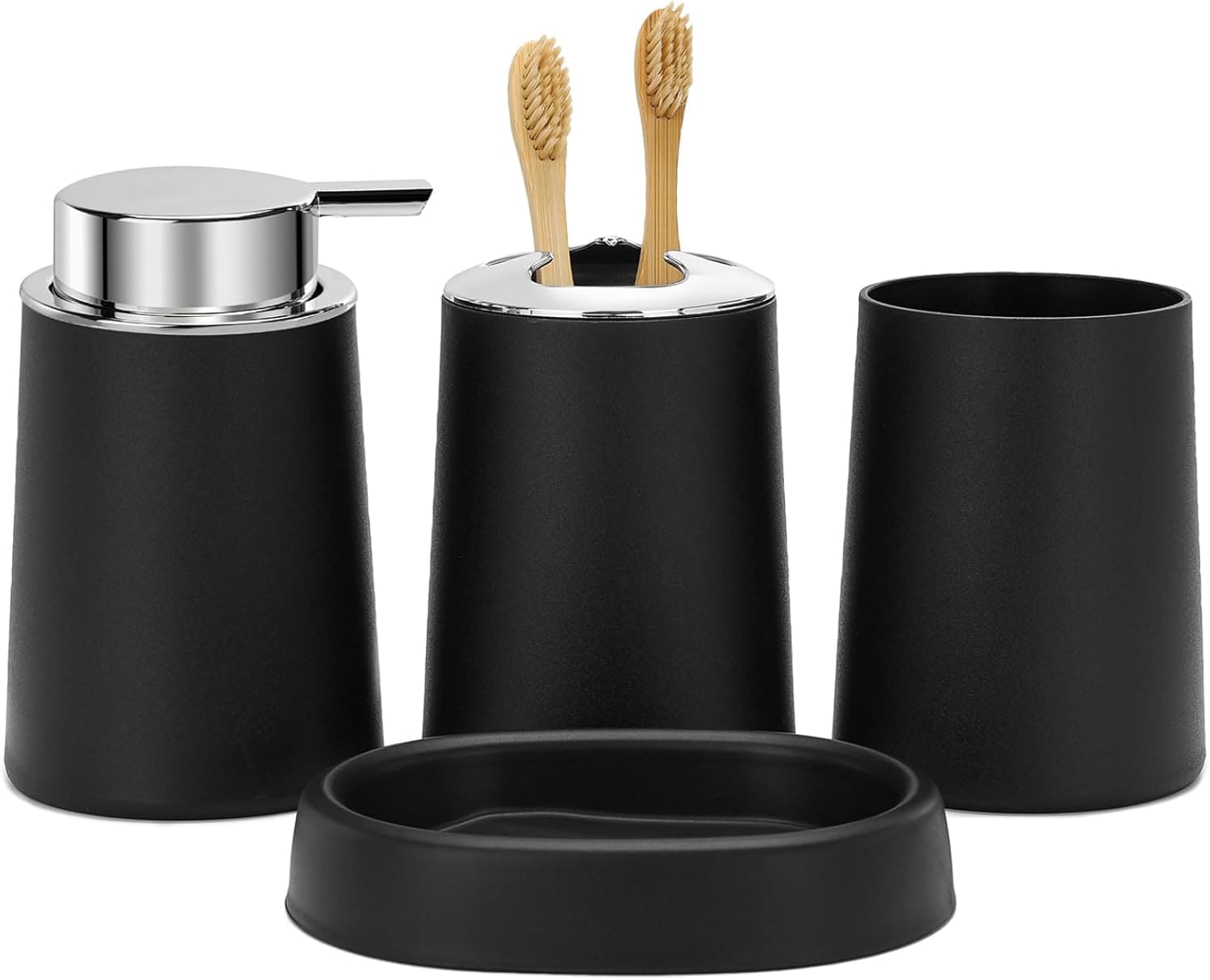Zeus & Ruta HL-BS-038 Black Plastic Bath accessory set