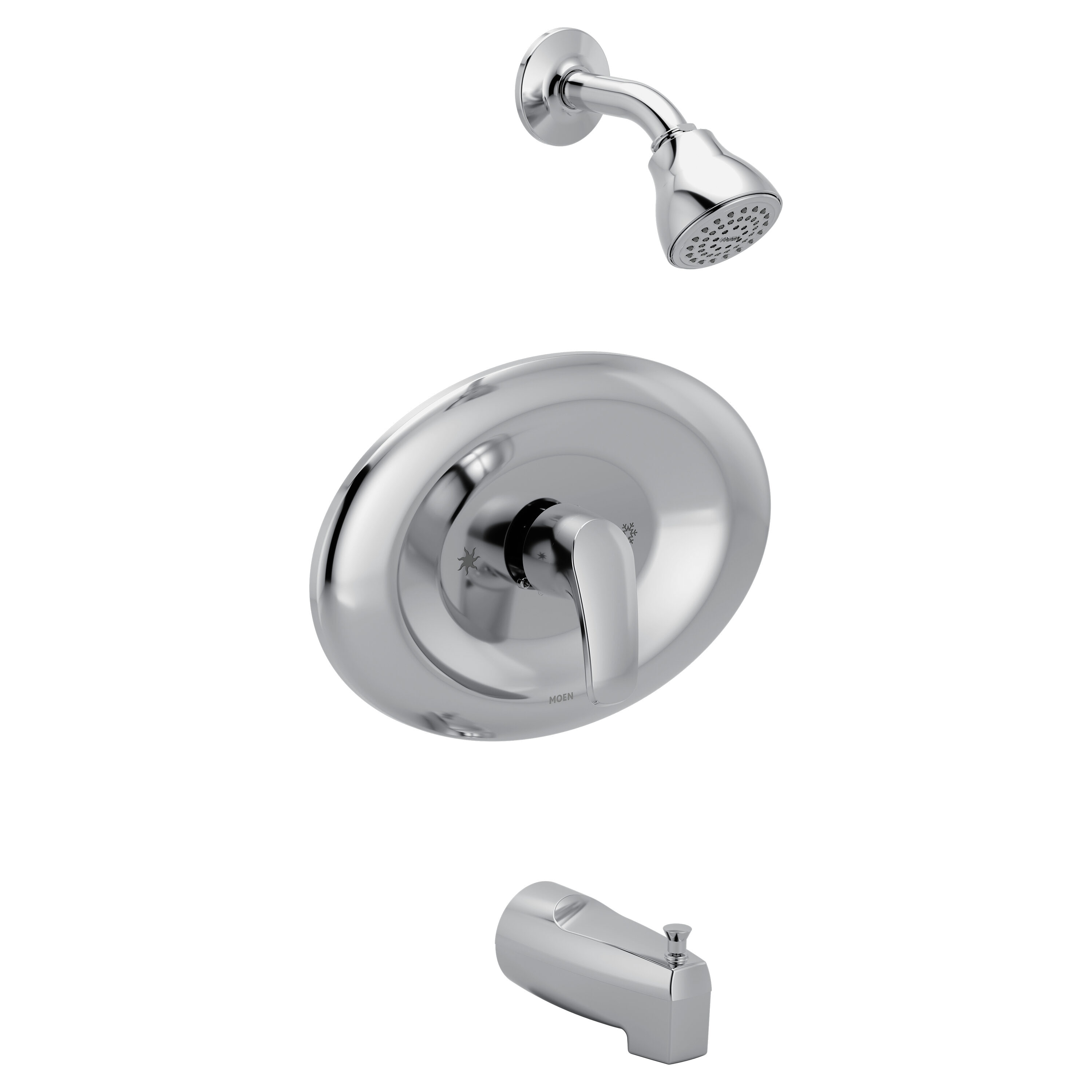 Moen Chateau Chrome 1-handle Single function 2.5-in Round Bathtub and shower Faucet ( Valve Included )