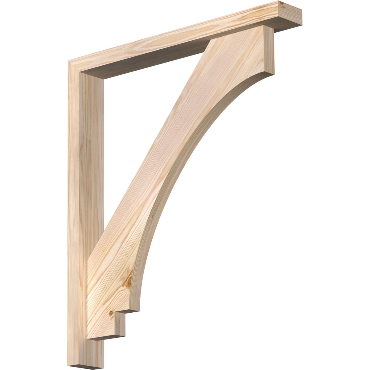 Ekena Millwork 1462927 Imperial Block Smooth Bracket with Offset Brace 3-1/2-in x 26-in x 30-in Douglas fir Brown Wood Standard bracket
