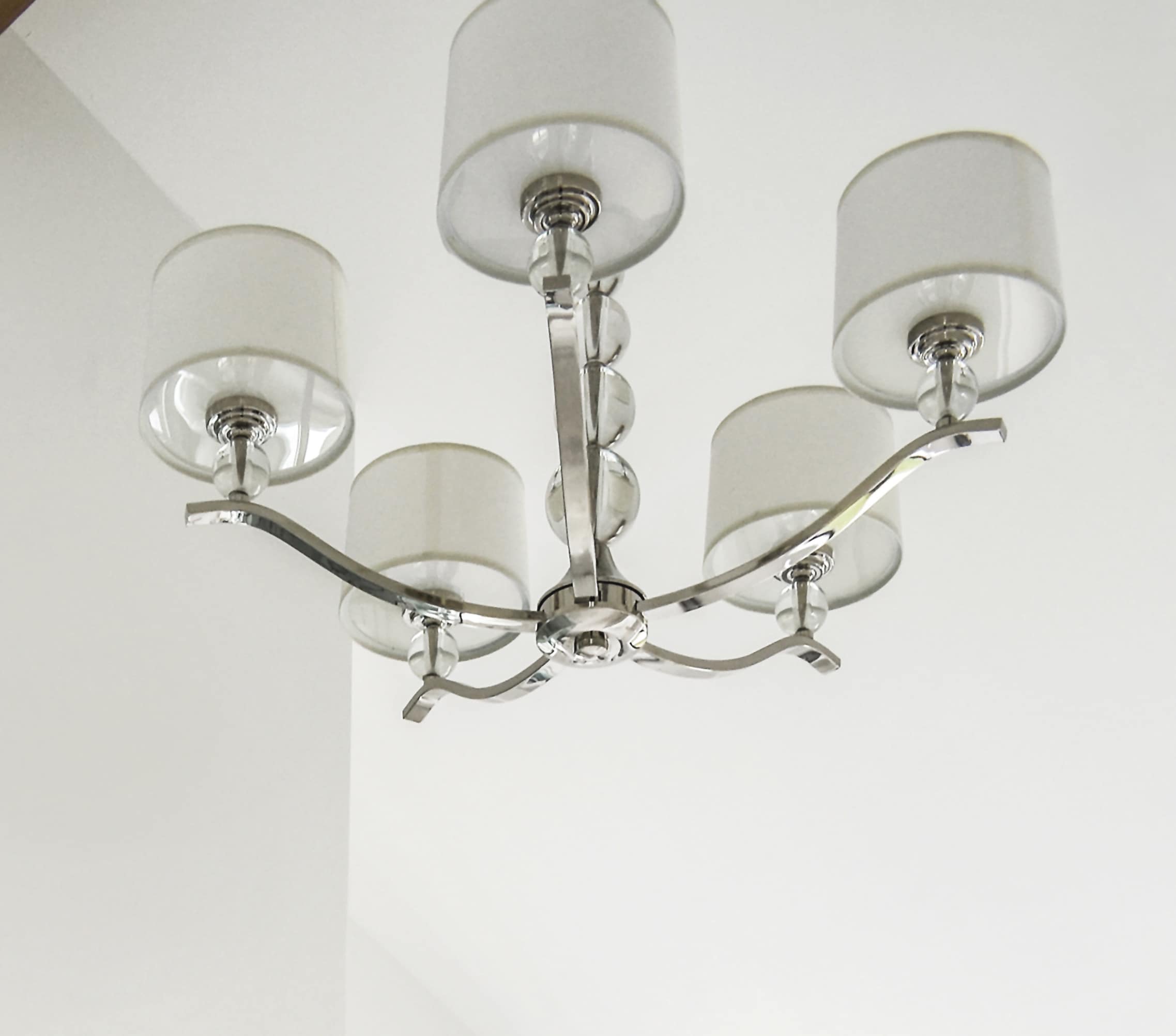 Maxim Lighting 12755WTPN Rondo 5 -Light Polished Nickel Transitional Crystal For Use in Bedrooms, Dining Rooms, Foyers, Kitchens, Living Rooms Chandelier