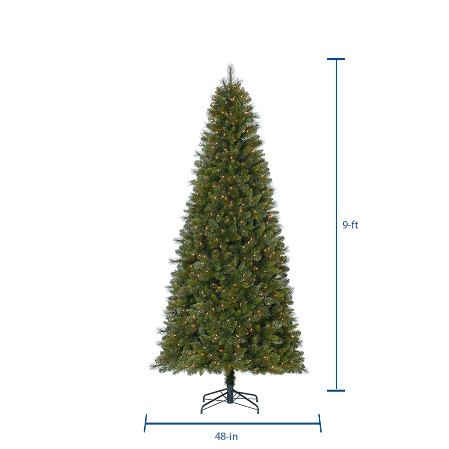 Holiday Living 9-ft Robinson Fir Pre-lit Artificial Christmas Tree with ...