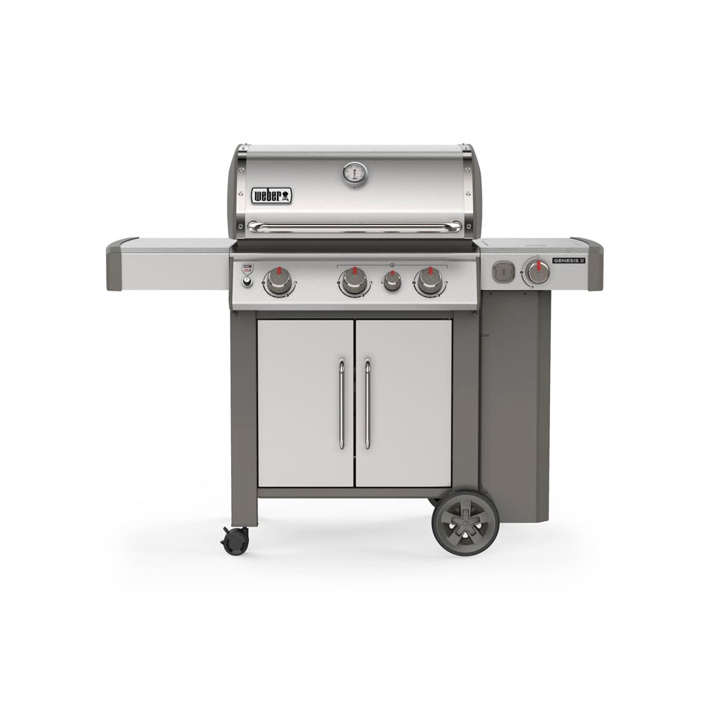 Weber Genesis II S-335 Stainless Steel Liquid Propane Gas Grill with 1 Side Burner in the Gas Grills department at