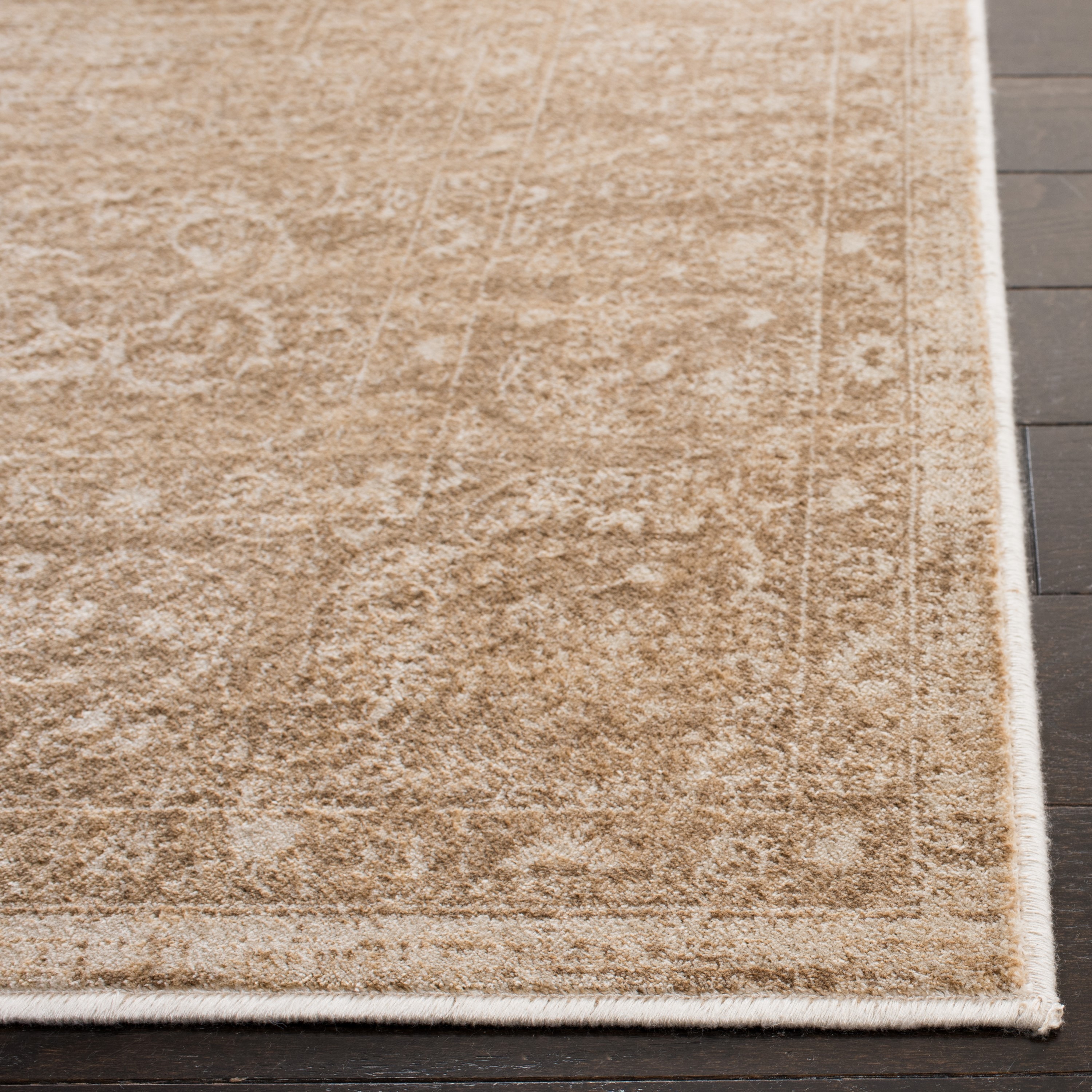 Beige Hand-knotted Reversible Viscose Area Rug