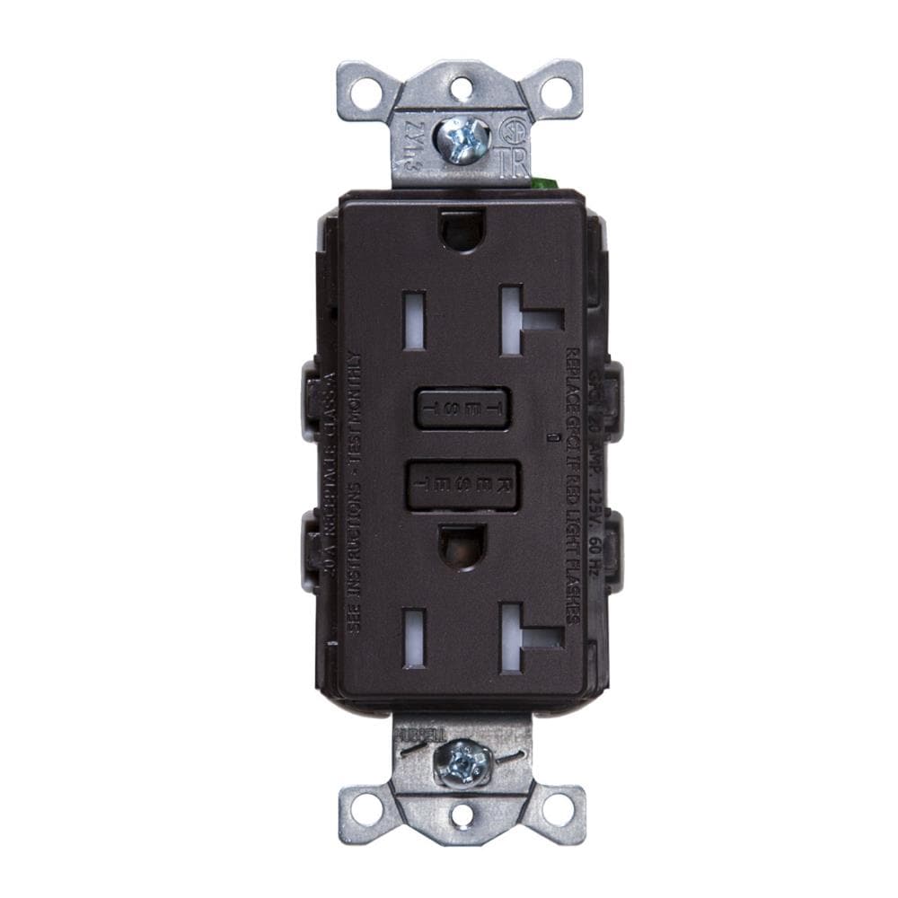 Hubbell GFT20Z 20-Amp 125-volt Tamper Resistant GFCI Residential/Commercial Decorator Outlet, Brown