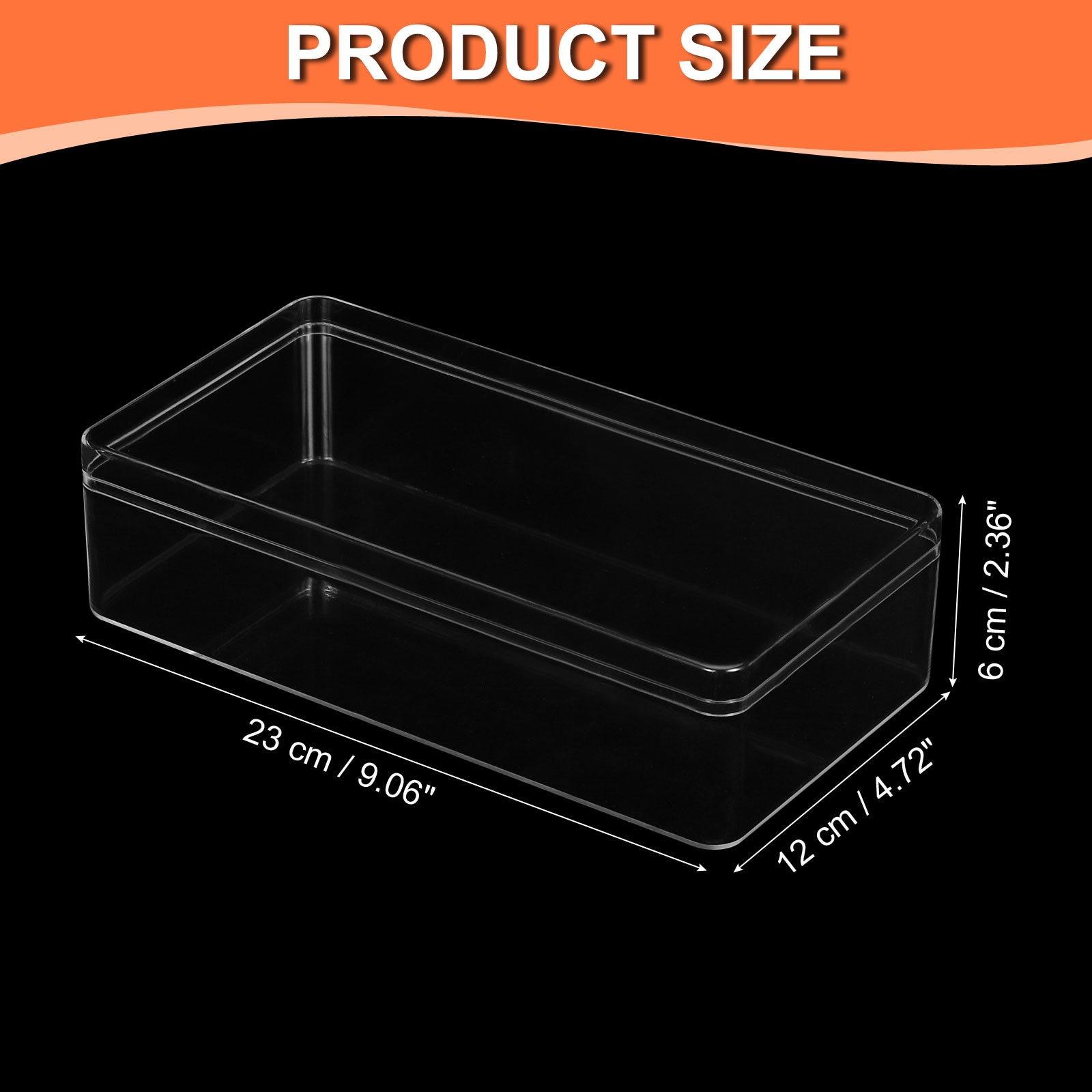 PATIKIL Acrylic Box with Lid 9.06Inch x 4.72Inch x 2.36Inch Clear ...