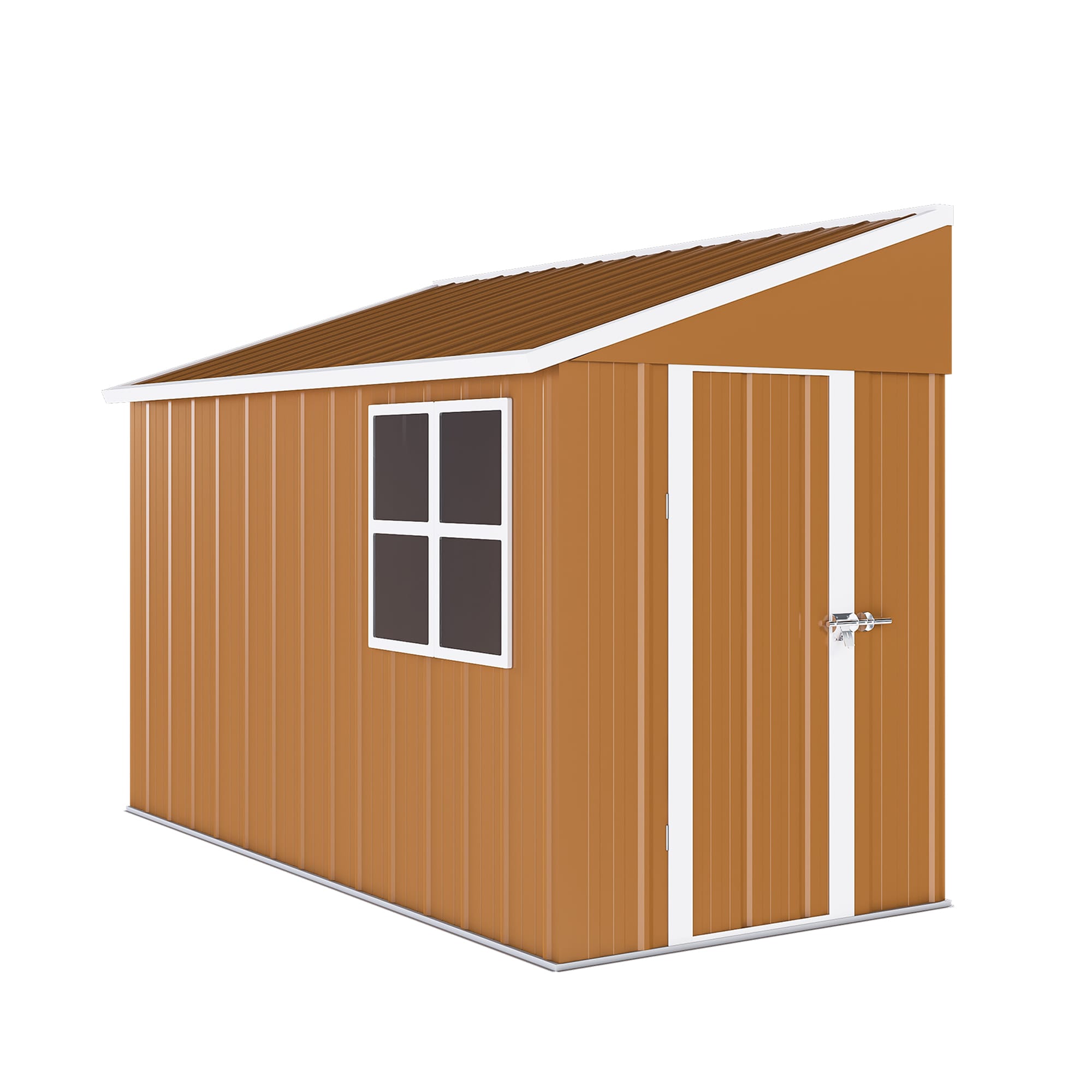 Mondawe MD-WWC00062 4-ft x 8-ft Heavy-Duty Backyard Metal Storage Shed Galvanized steel Storage Shed