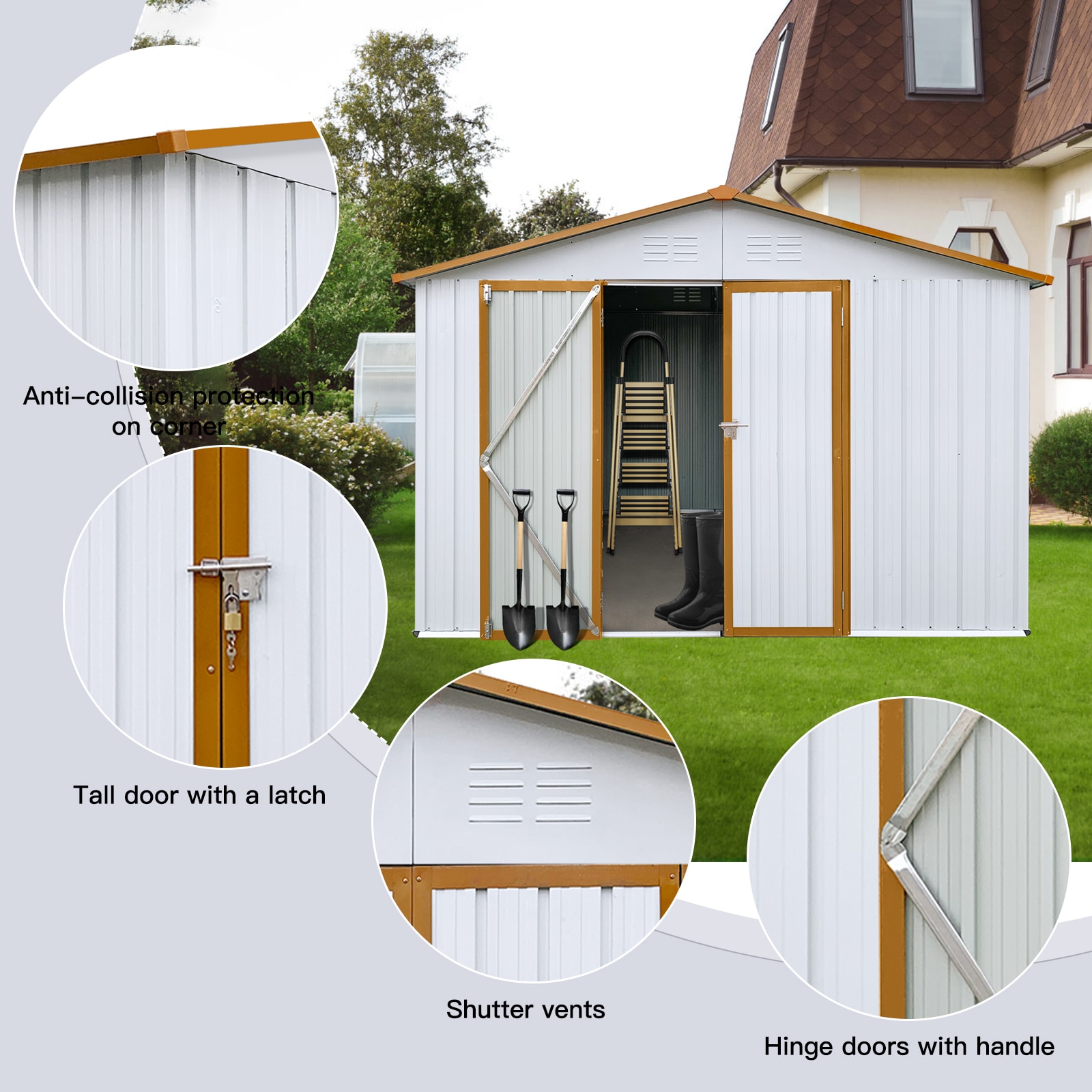 WELLFOR XDJ388WH Metal-Storage-Buildings-Sheds - View #4