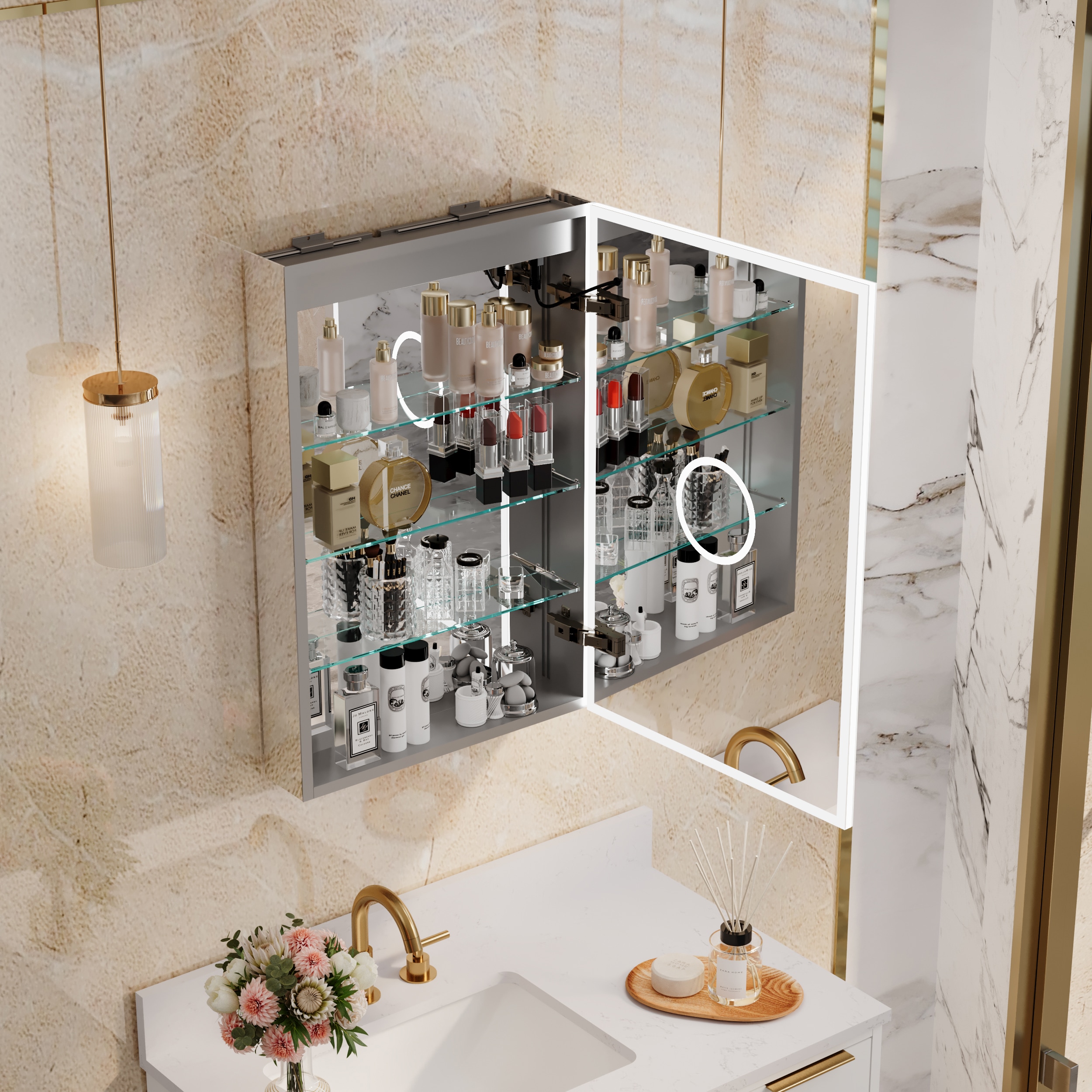 WELLFOR EXMC2430LD Bathroom-Medicine-Cabinets - View #4