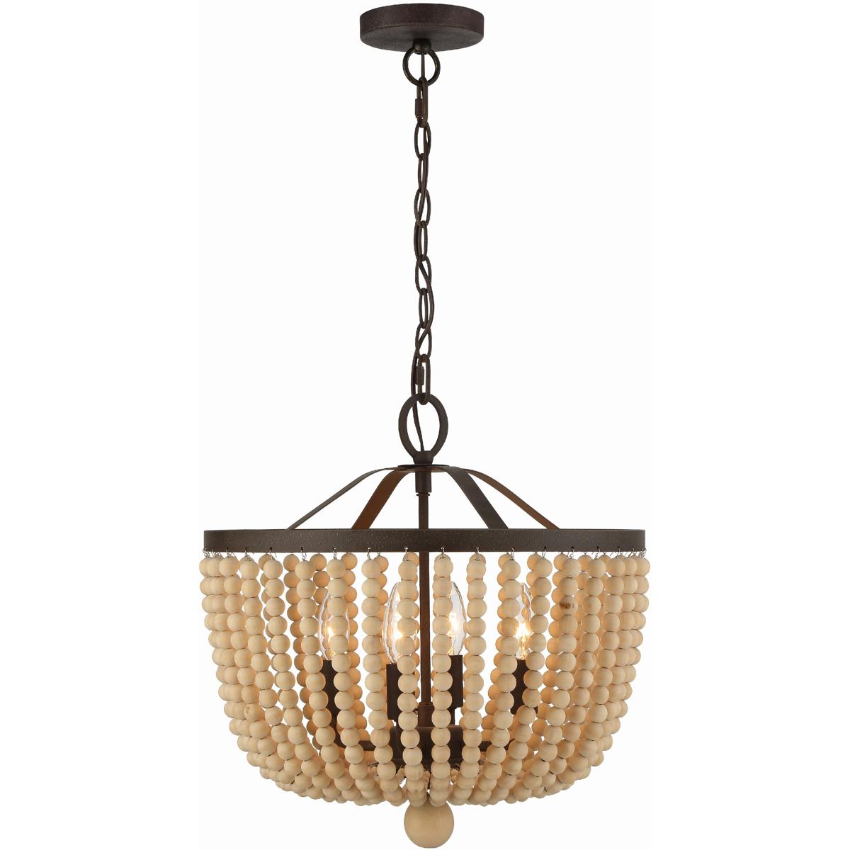 Crystorama  604-FB Rylee 4 Light 165 inch Forged Bronze Mini Chandelier Ceiling Light