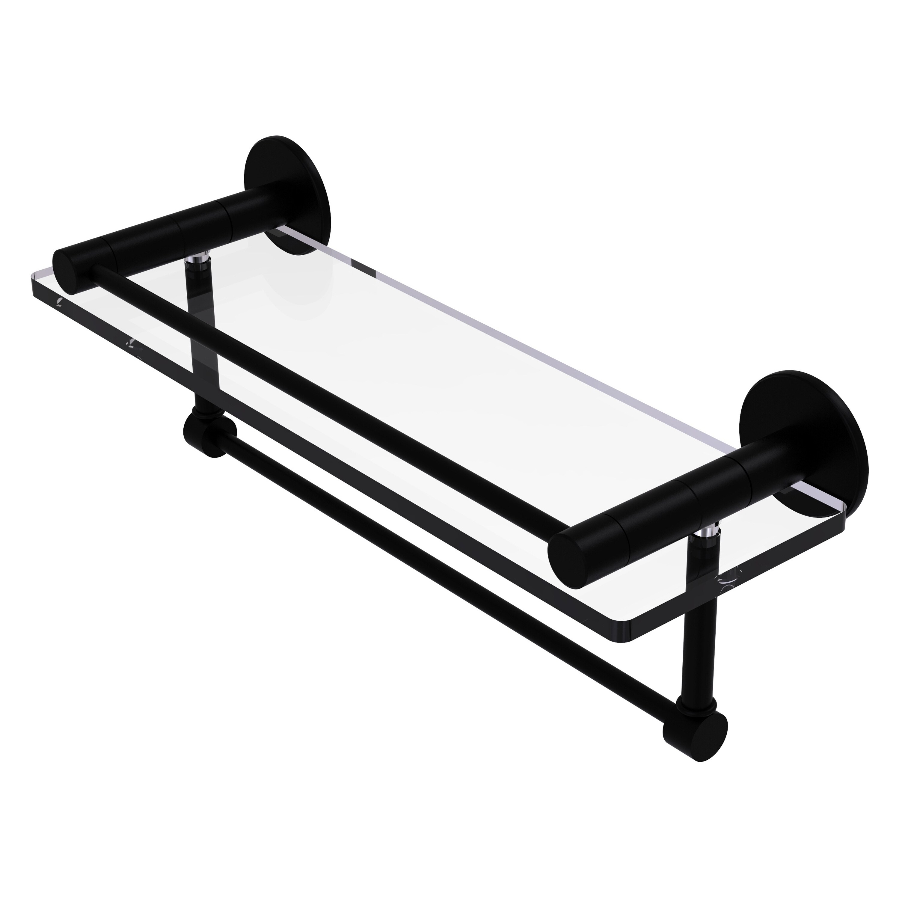 Allied Brass FR-1/16GTB-BKM Fresno Matte Black Wall mount Bathroom Shelf ( 16-in x 5-in x 5-in )