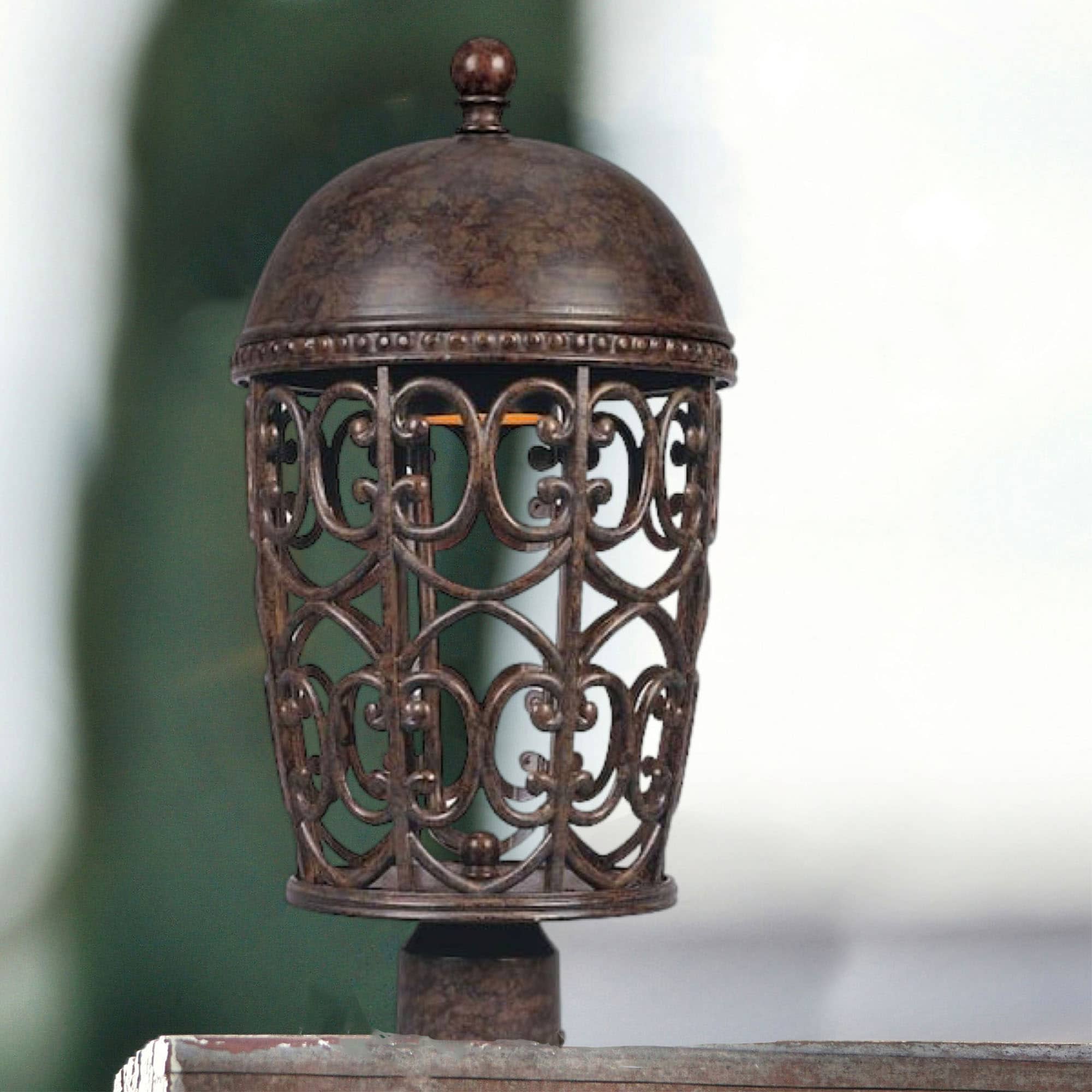 Designers Fountain 97596-BU Amherst 20.25-in Burnt Umber Traditional Outdoor Light Post Lantern