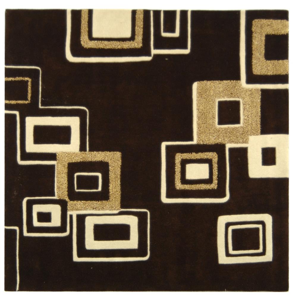 Handmade Tufted Multicolor Wool and Viscose Square Rug, 6' x 6'