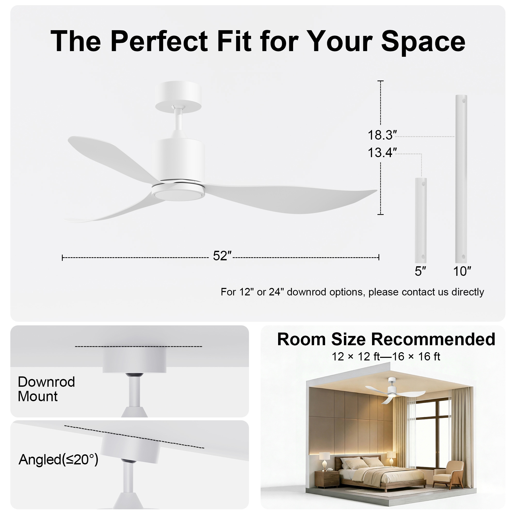 GreenEver CFL-0002-WH Ceiling-Fans - View #4