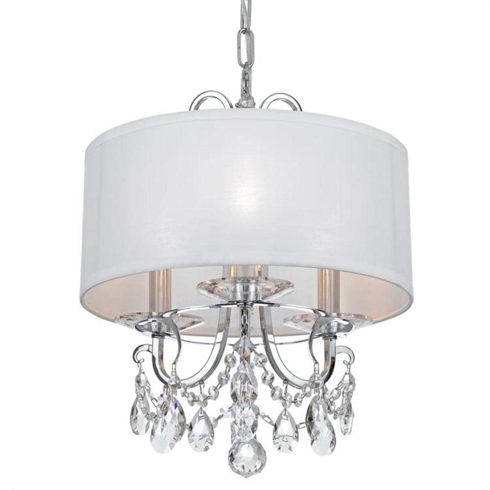 Crystorama 6623-CH-CL-MWP Othello 3 -Light Polished Chrome Transitional Crystal For Use in Bedrooms, Dining Rooms, Foyers, Kitchens, Living Rooms Chandelier